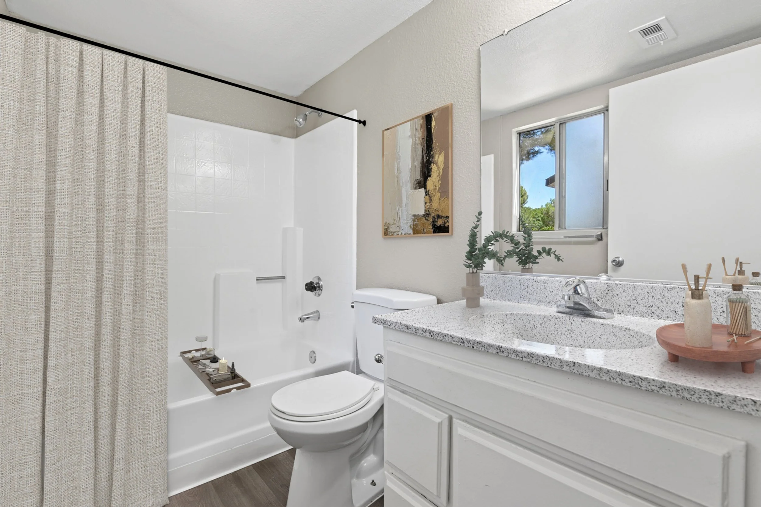 One of the bathrooms in the 2x2 unit.