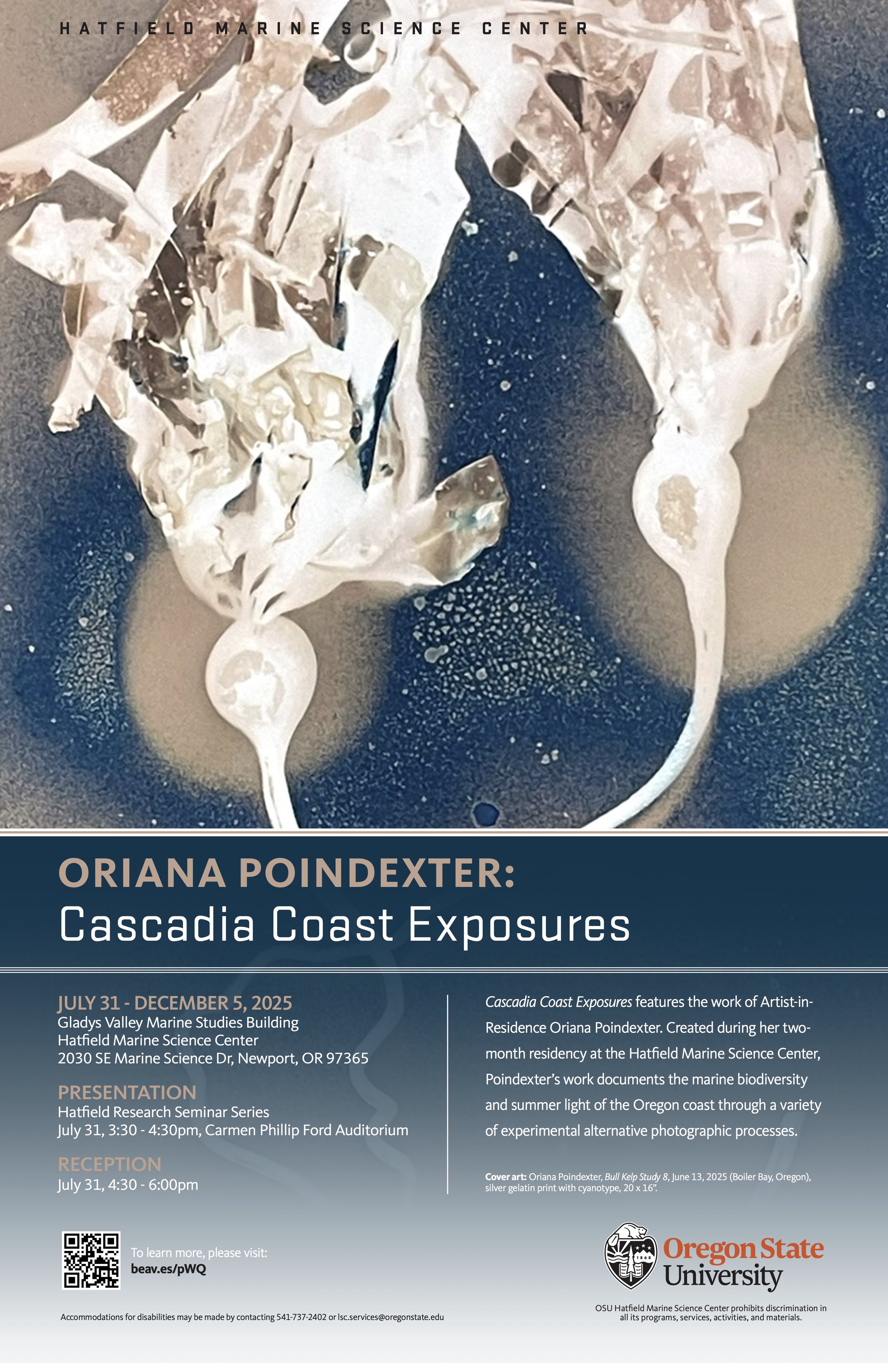 Cascadia Coast Exposures: OSU Hatfield Marine Science Center Residency Talk + Reception