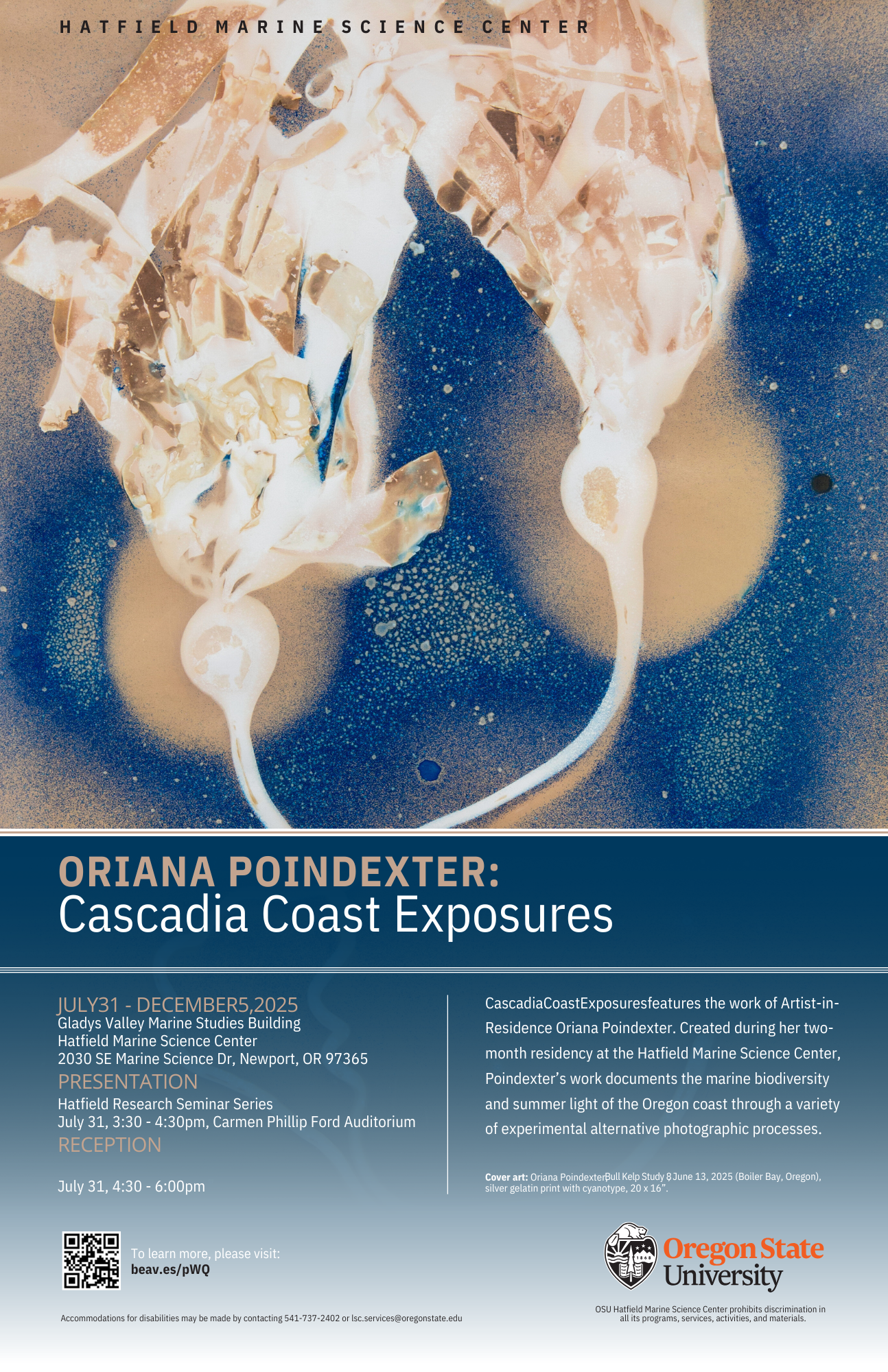 Cascadia Coast Exposures: OSU Hatfield Marine Science Center Residency Talk + Reception