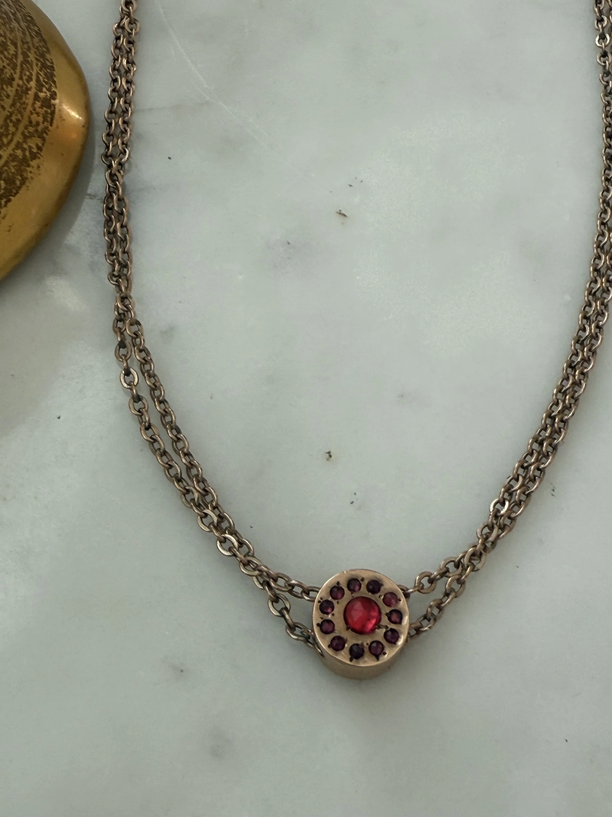Late 19th century garnet slide chain