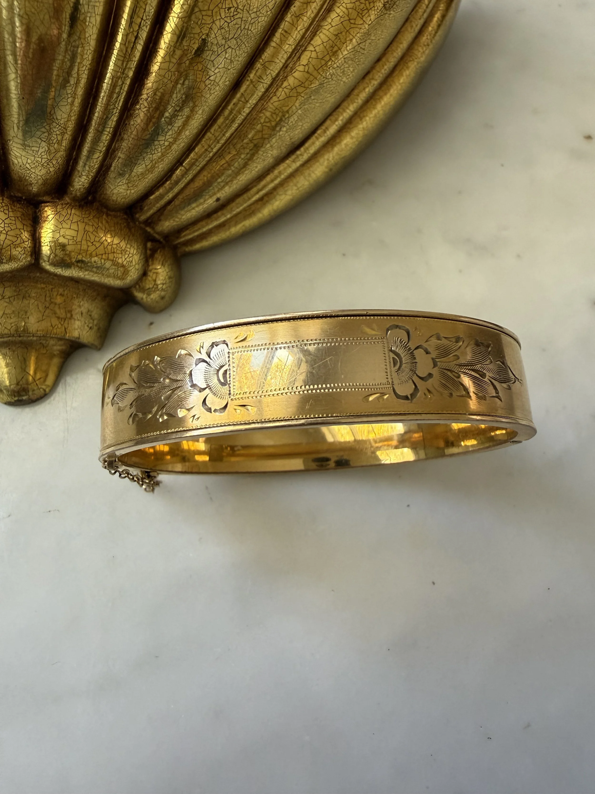 Elizabethan style double-sided etched 'monogram' bracelet