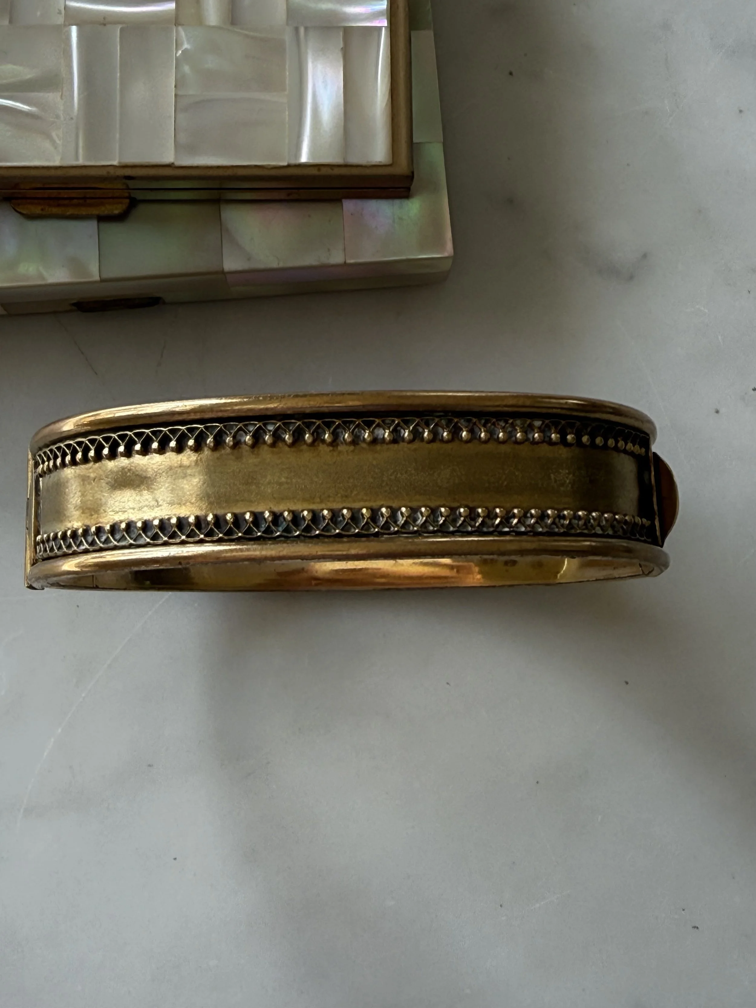 19th century Etruscan Revival style double-sided hinge bracelet