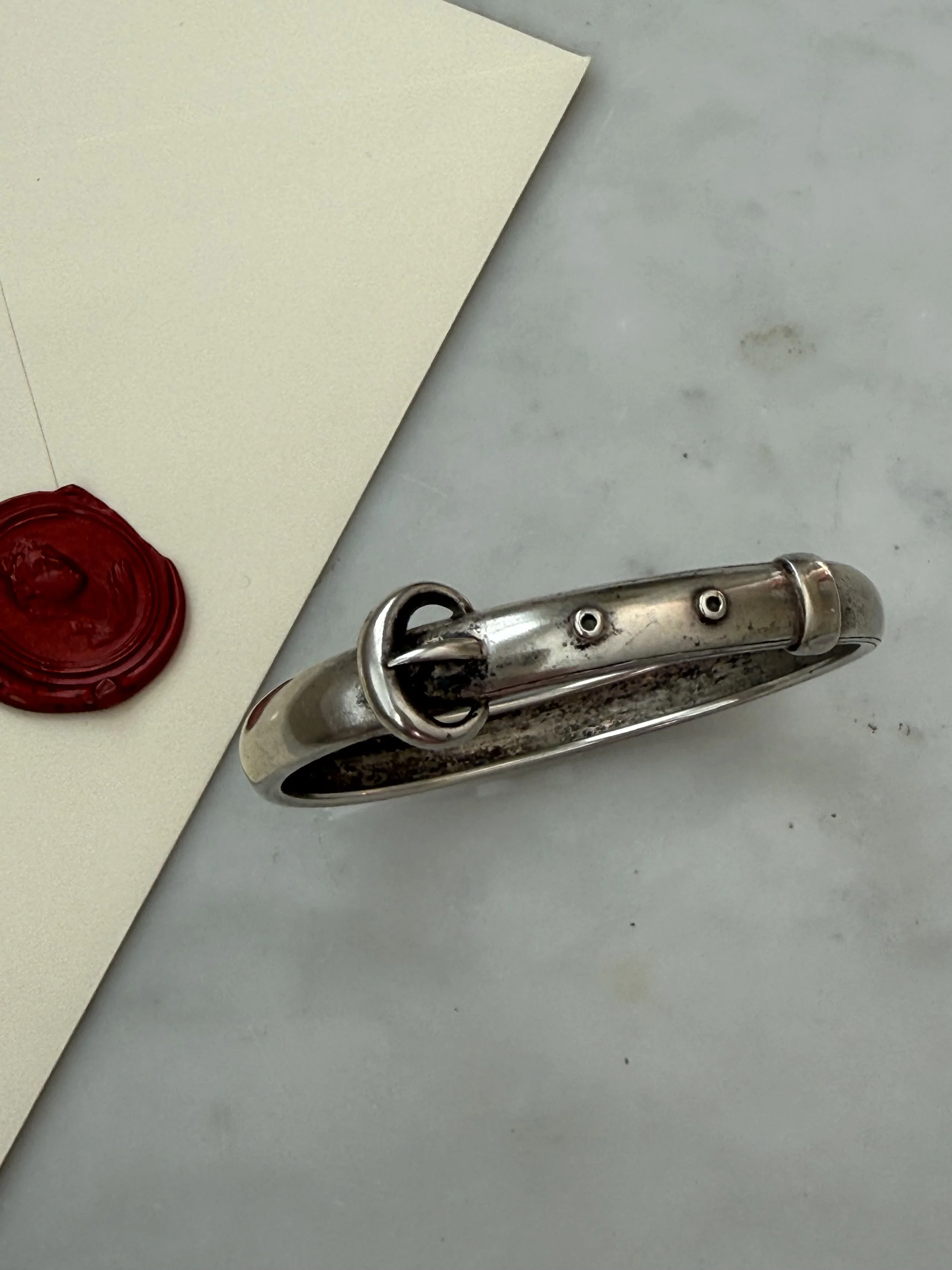 Late 19th century sterling silver buckle bracelet