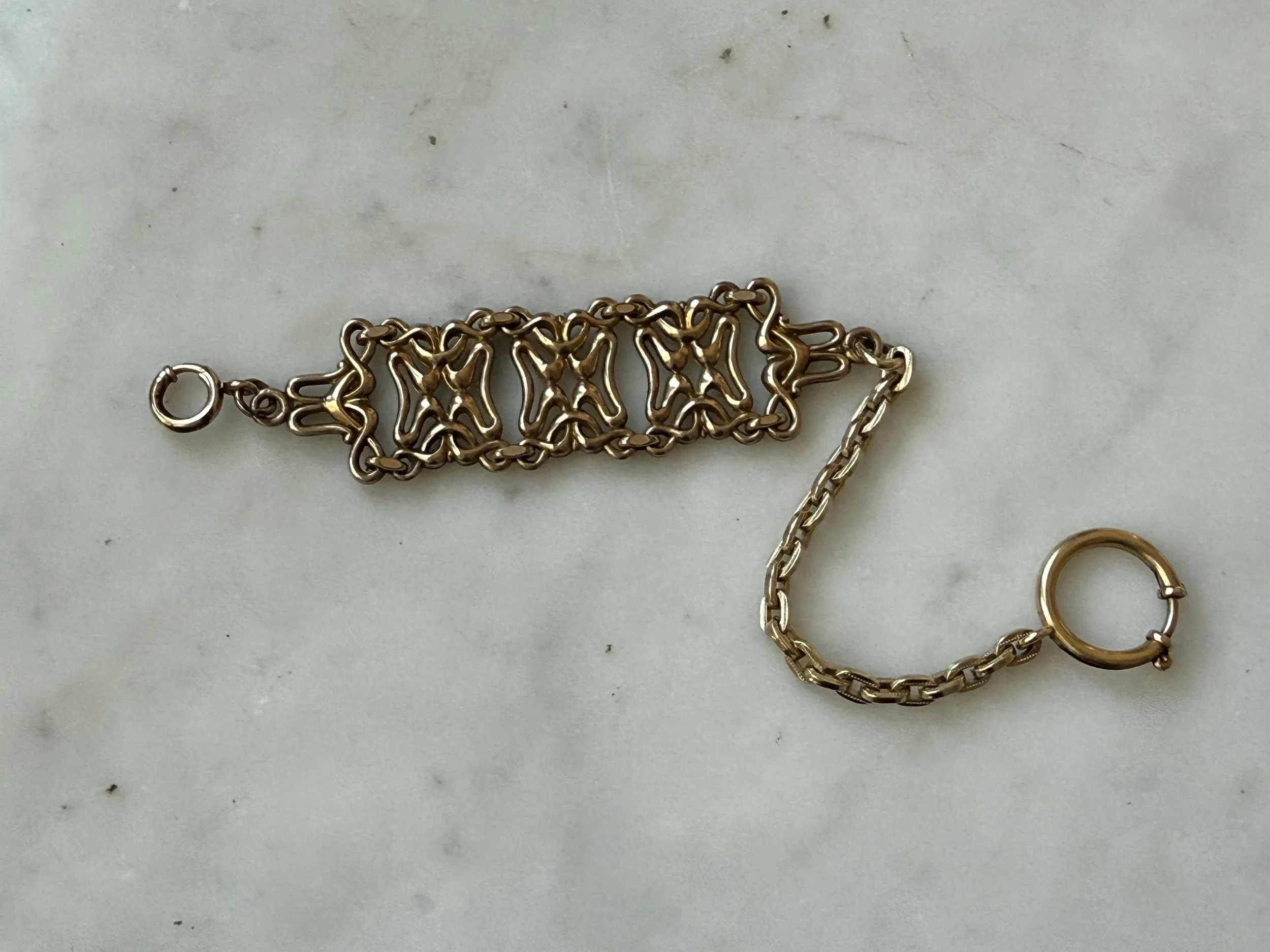 Early 20th century Art Deco style drop fob bracelet