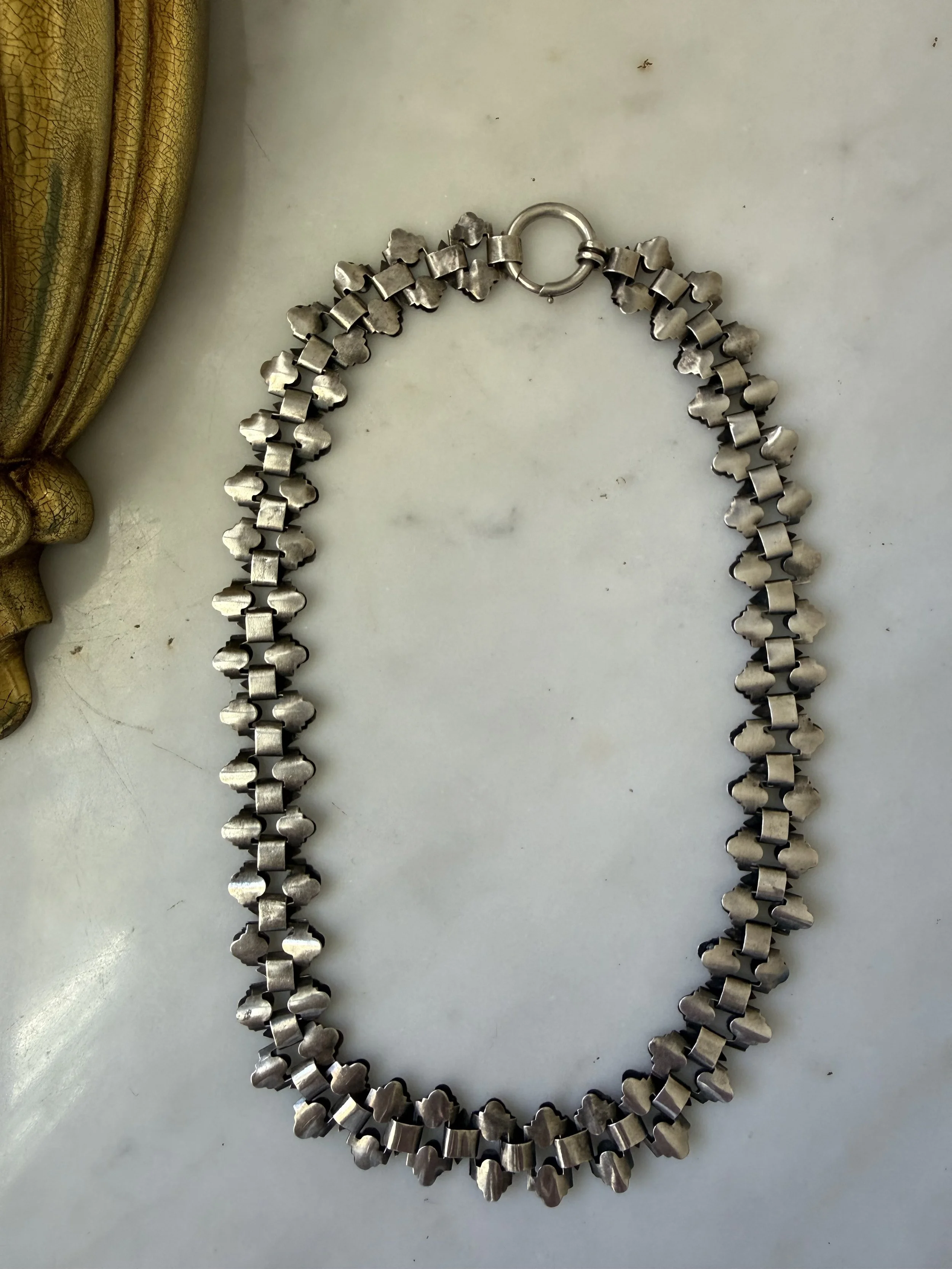 19th century sterling silver book chain