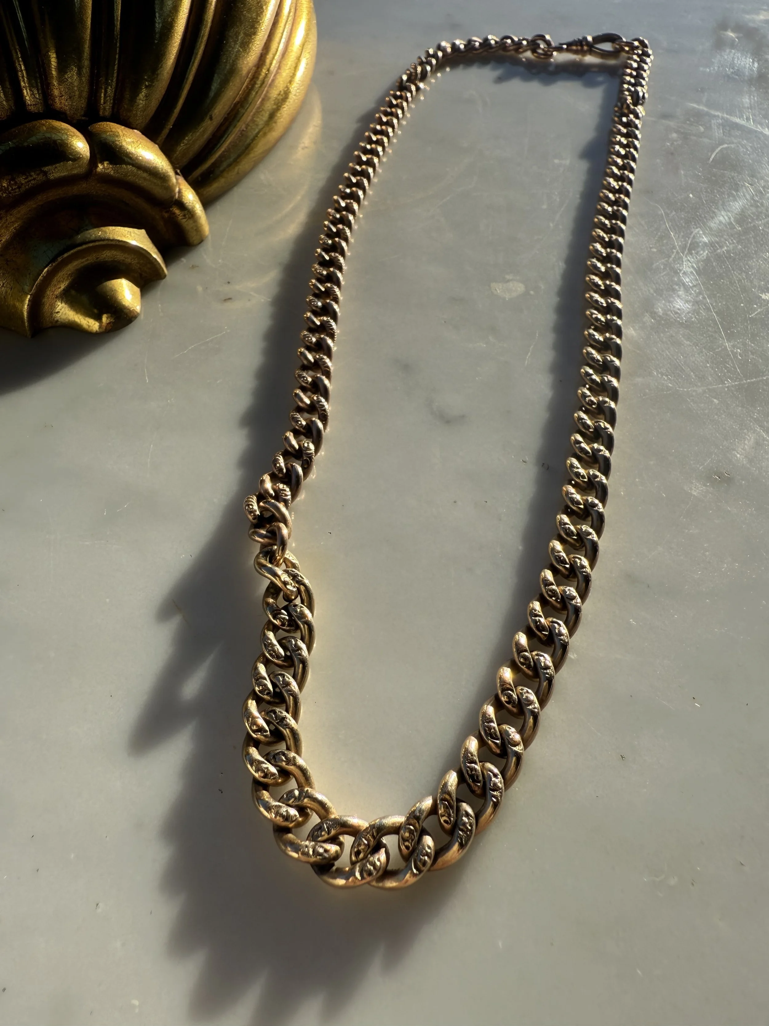 Late 19th century etched curb chain pair