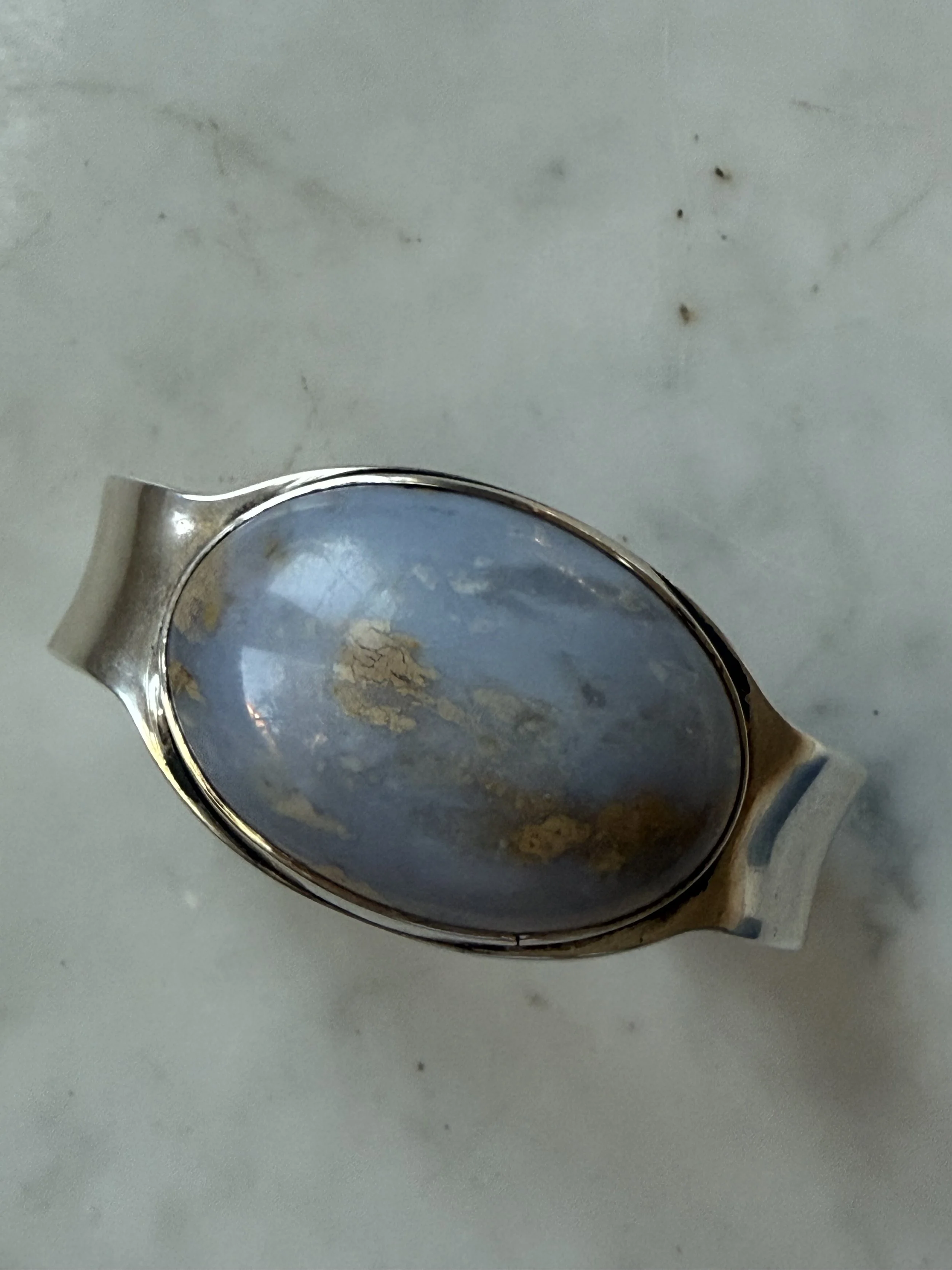 1970s sterling silver and agate cuff bracelet