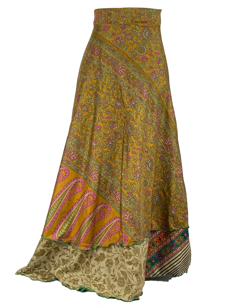 højde rygrad boksning XL Ankle Length – Sari Wrap Skirt — Daisy Day Designs