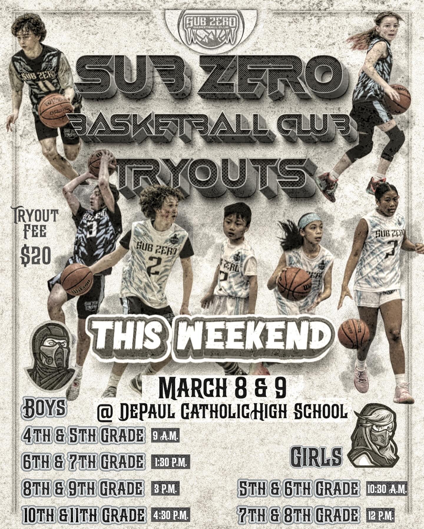 🏀❄️ Sub Zero Basketball Club Tryouts Are Here! &ndash; This Weekend! ❄️🏀
We&rsquo;re looking for dedicated athletes ready to compete, grow, and push their game to the next level. But it&rsquo;s more than basketball&mdash;we&rsquo;re building skille