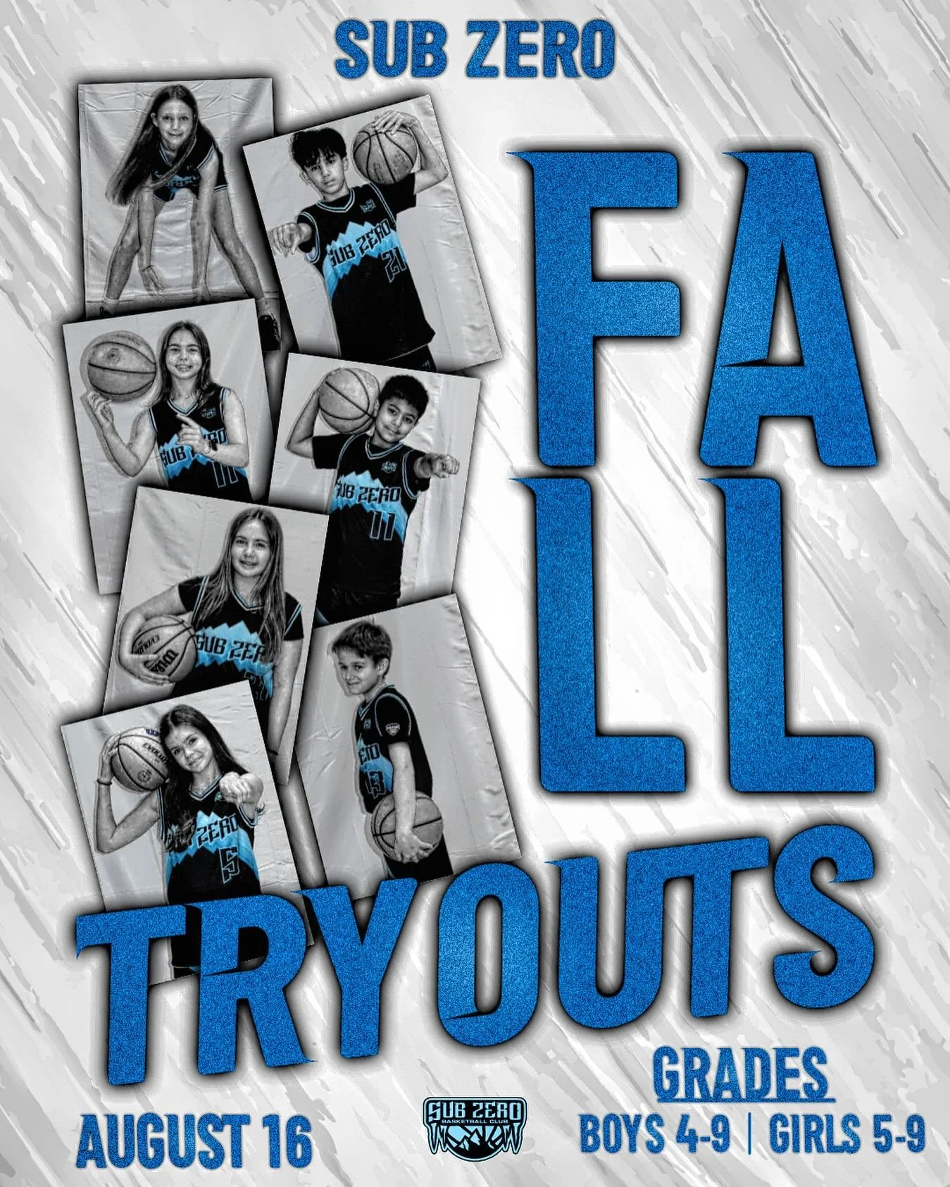 📢 Sub Zero Fall AAU Tryouts 🗓️ Date: August 16th 📍 Location: DePaul Catholic HS 🕒 Time:
Boys Grades (Grade going into)
4th &amp; 5th: 10:00am-11:30am
6th &amp; 7th: 11:30am-1:00pm
8th &amp; 9th: 4:00pm-5:30pm
Girls Grades (Grade going into)
5th &