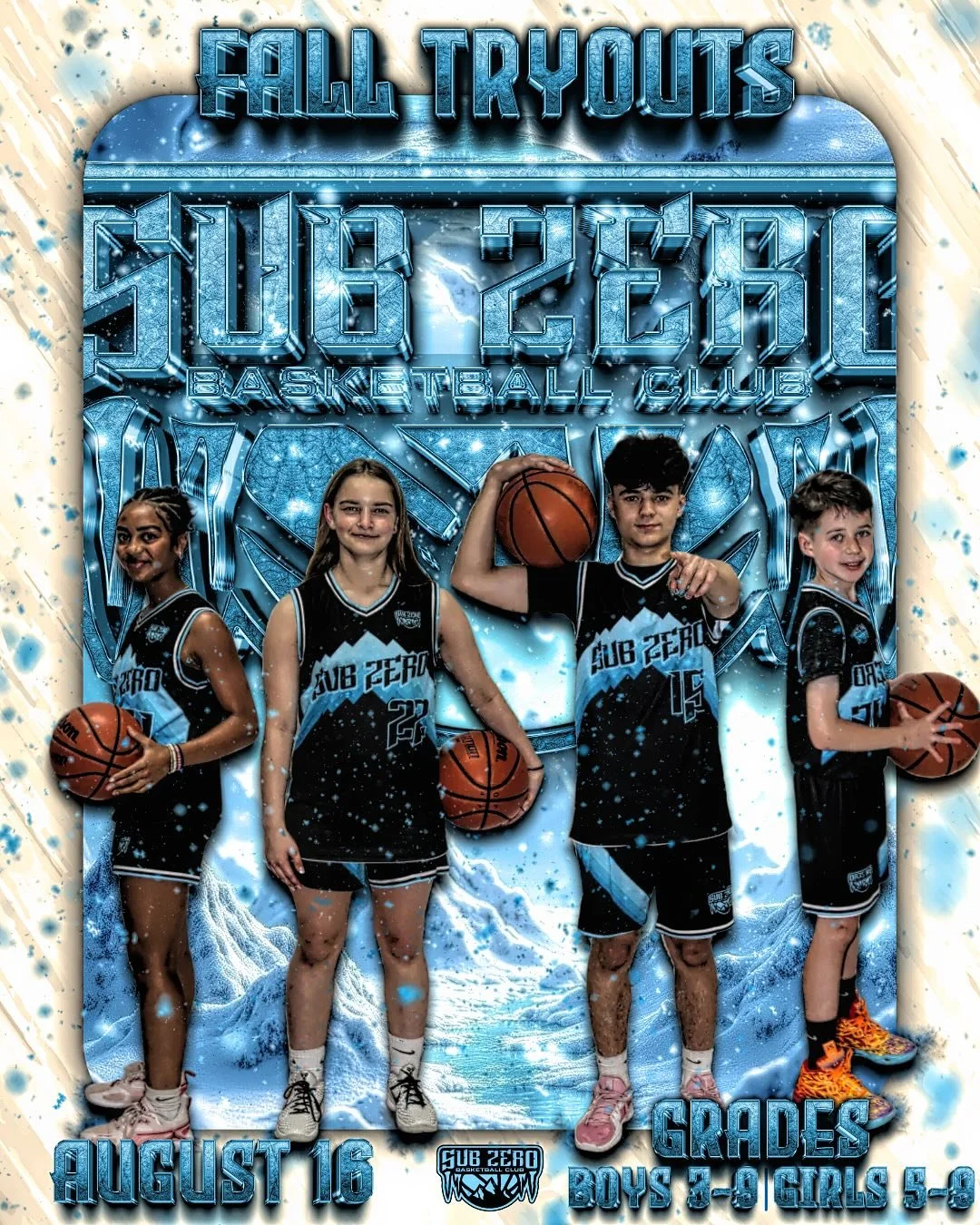 📢 Sub Zero Fall AAU Tryouts 🗓️ Date: August 16th 📍 Location: DePaul Catholic HS 🕒 Time:
Boys Grades (Grade going into)
3rd &amp; 4th &amp; 5th: 10:00am-11:30am
6th &amp; 7th: 11:30am-1:00pm
8th &amp; 9th: 4:00pm-5:30pm
Girls Grades (Grade going i
