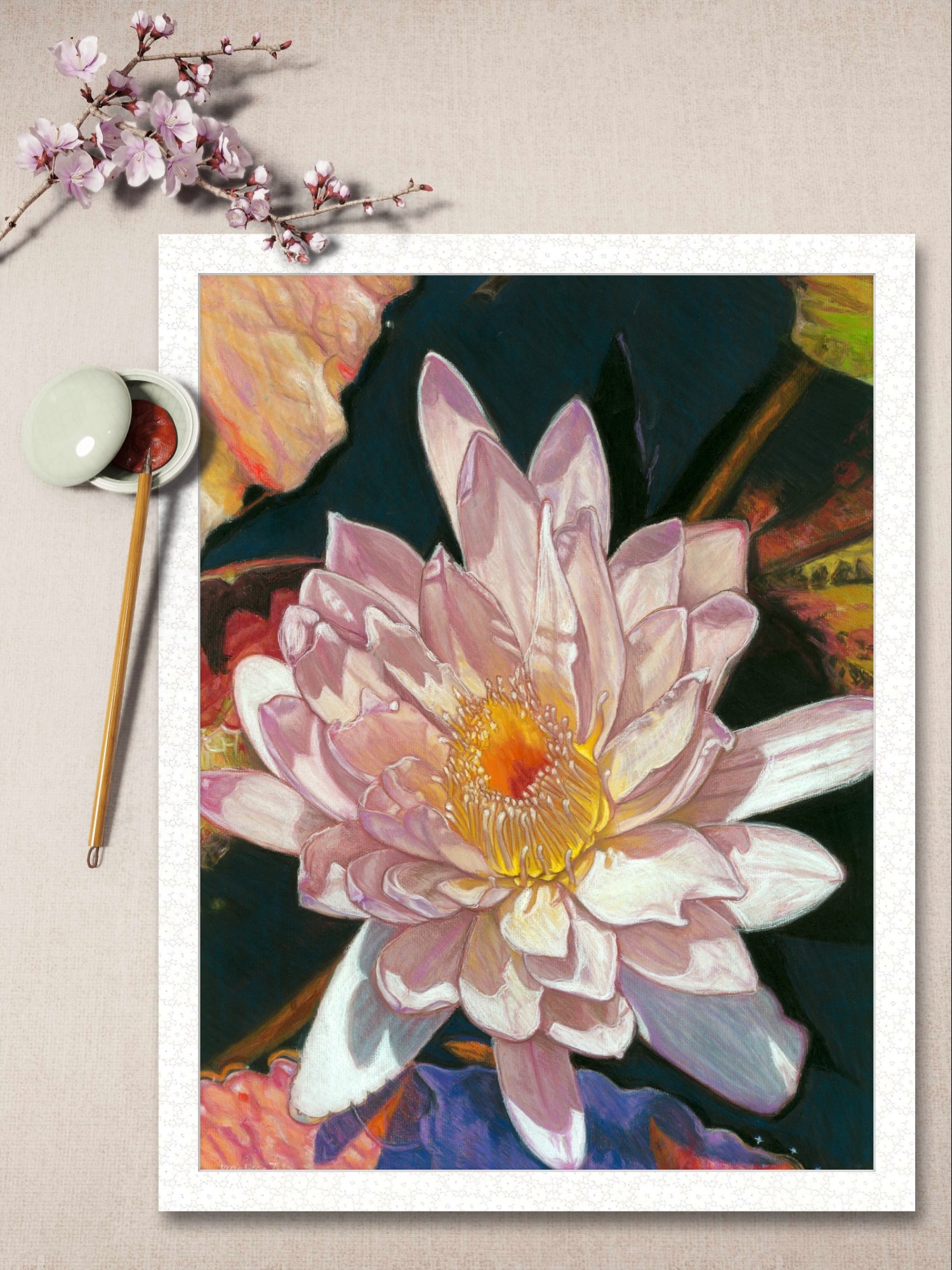aperfectlily_white_waterlily_pastel_painting_giclee_print_wall_art6.JPG