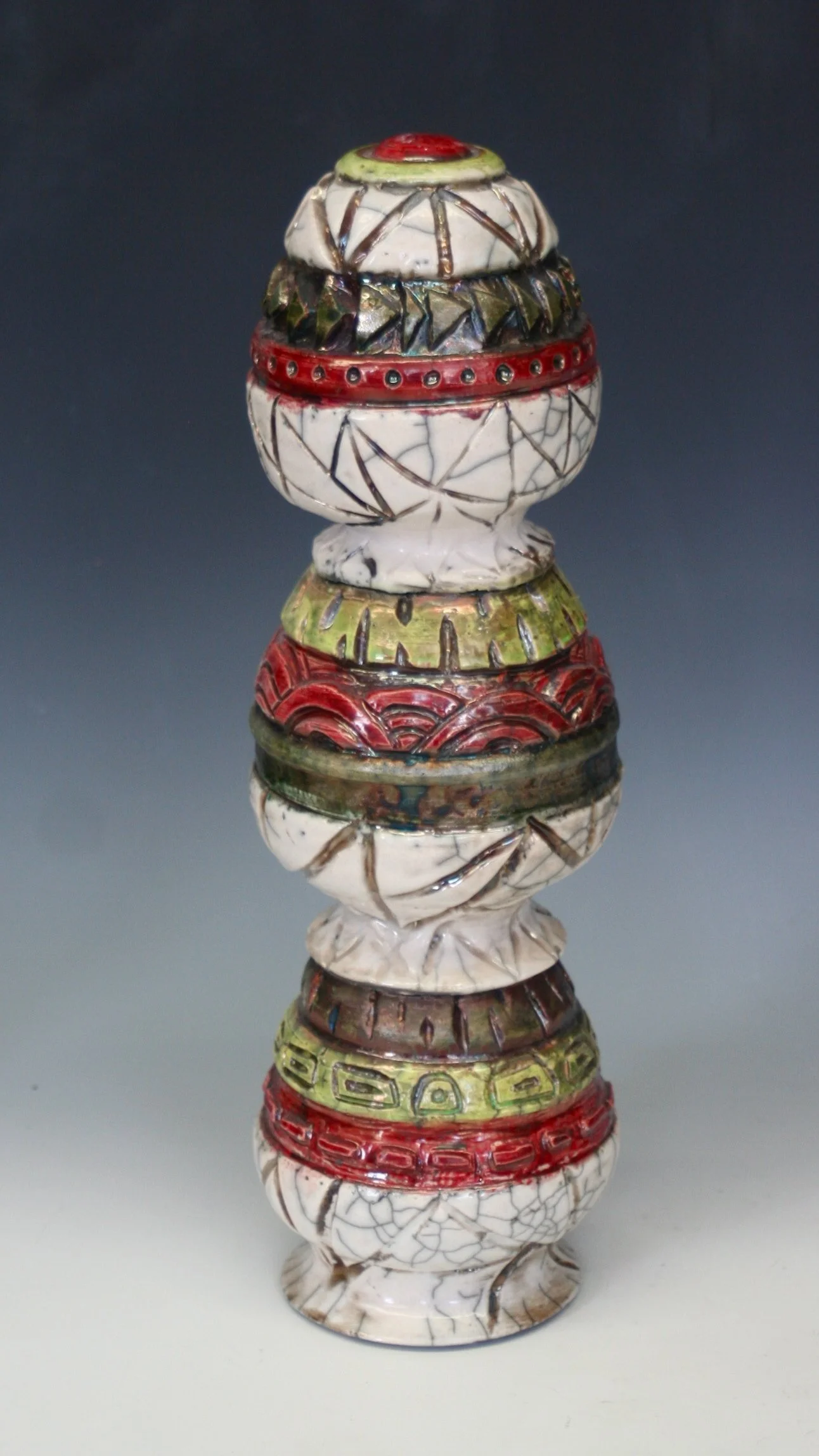 Scott_Established_Wheel Thrown and carved raku clay_61cm tall x 20cm wide_February2013.jpg