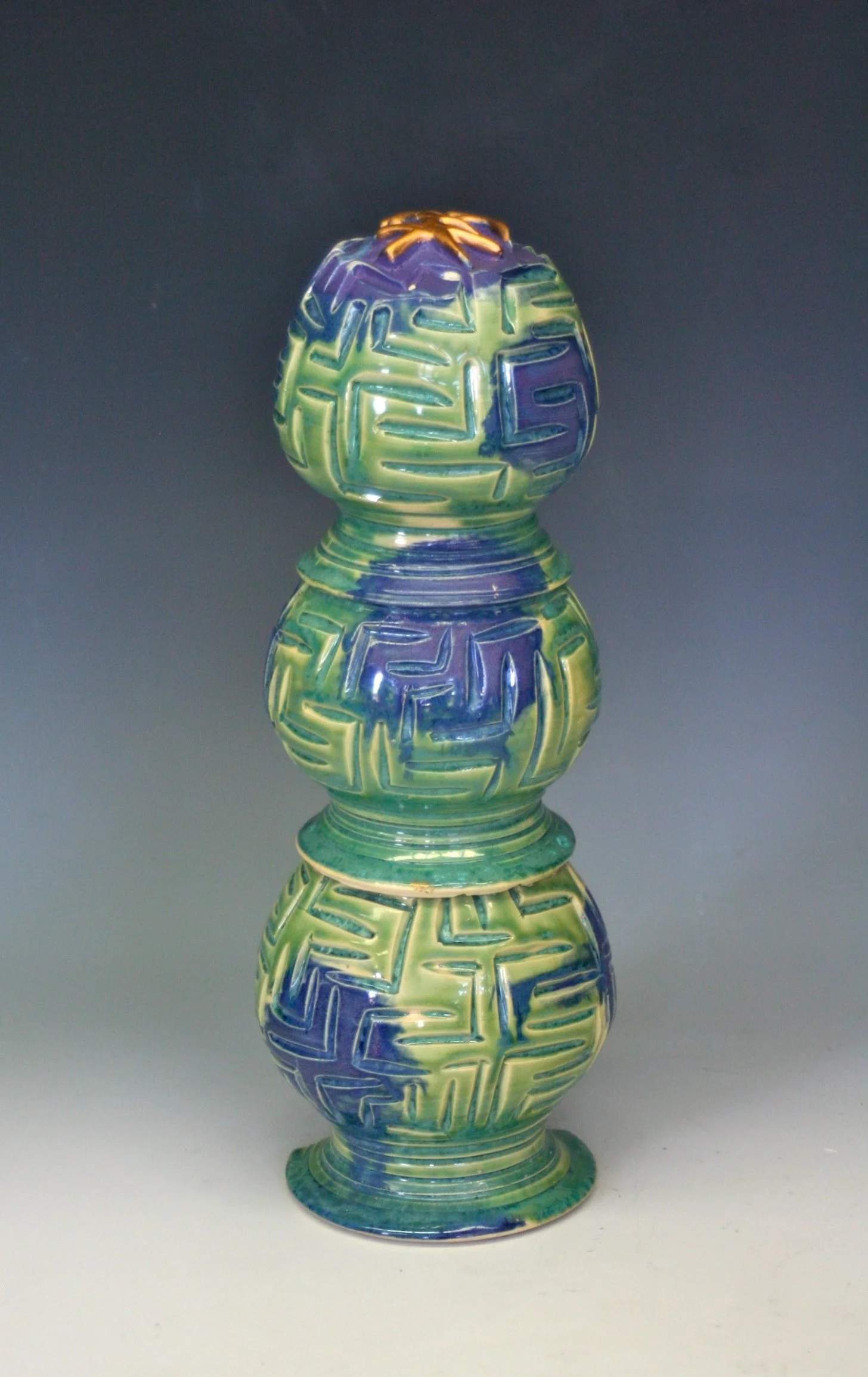 Scott_PerfectlyImbalanced_Wheel Thrown and carved high-fire glazed clay_26cm tall x 19cm wide_October2013.jpg