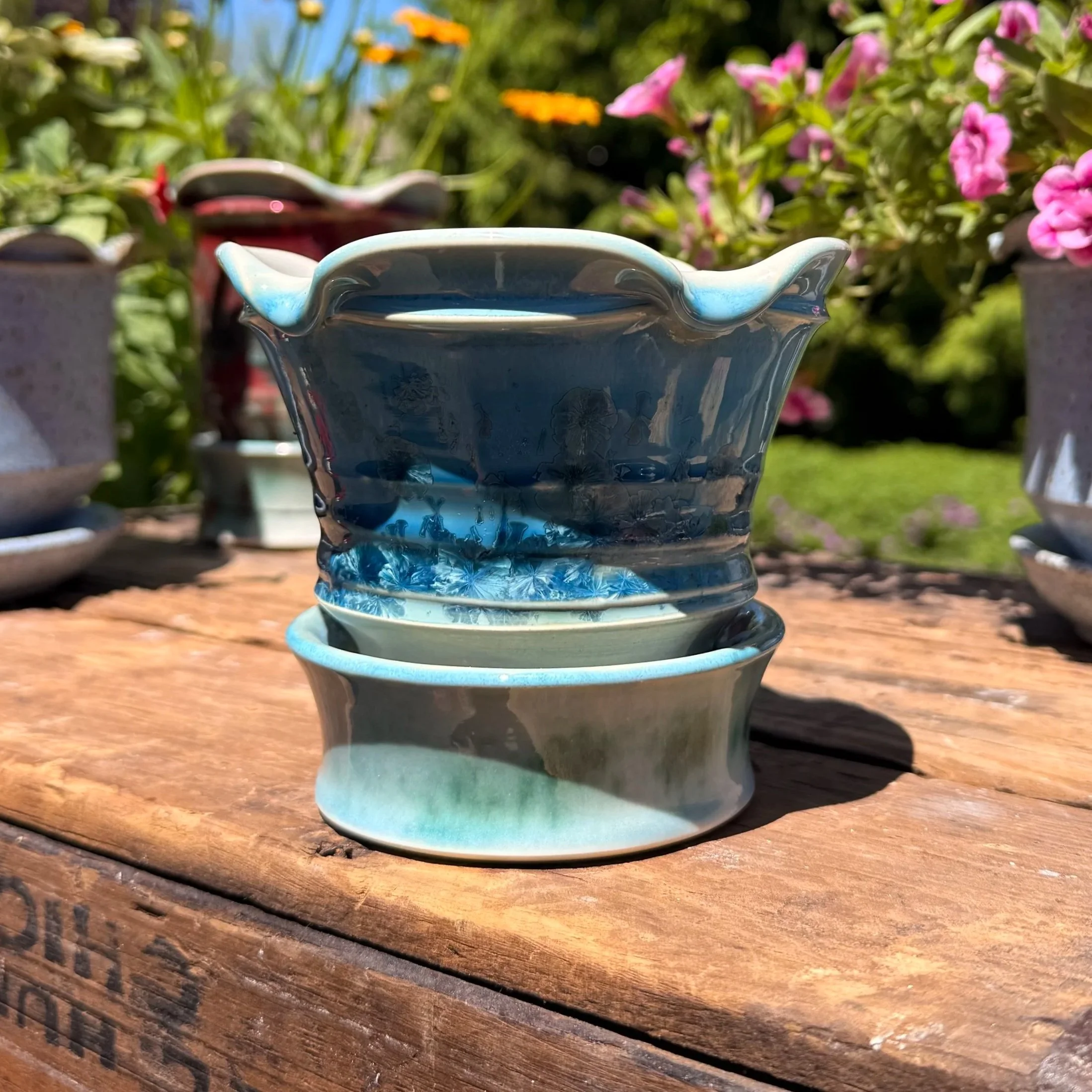 Turquoise + Blue Planter | Crystalline