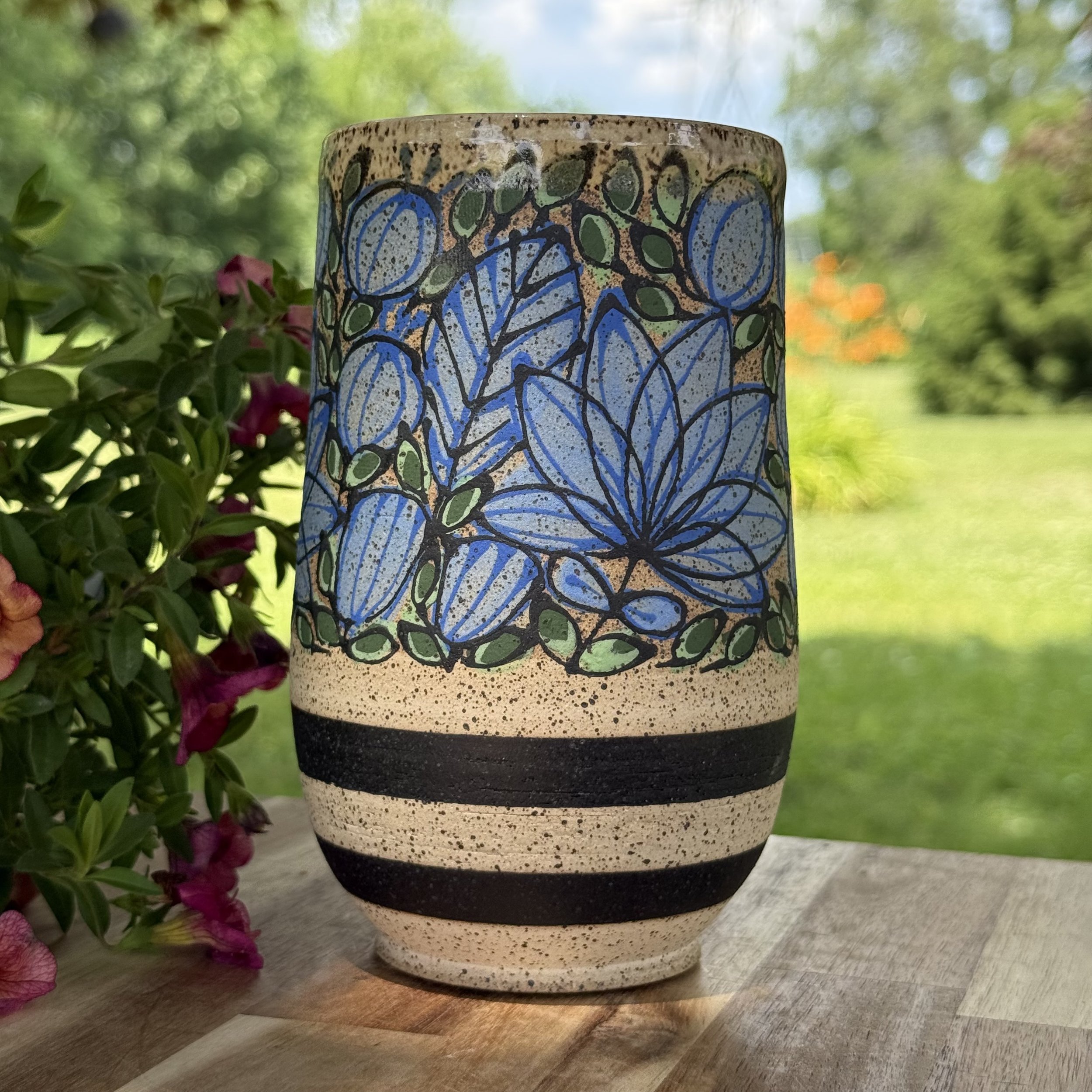 Tall Stripe + Woodland Tumbler | Blue