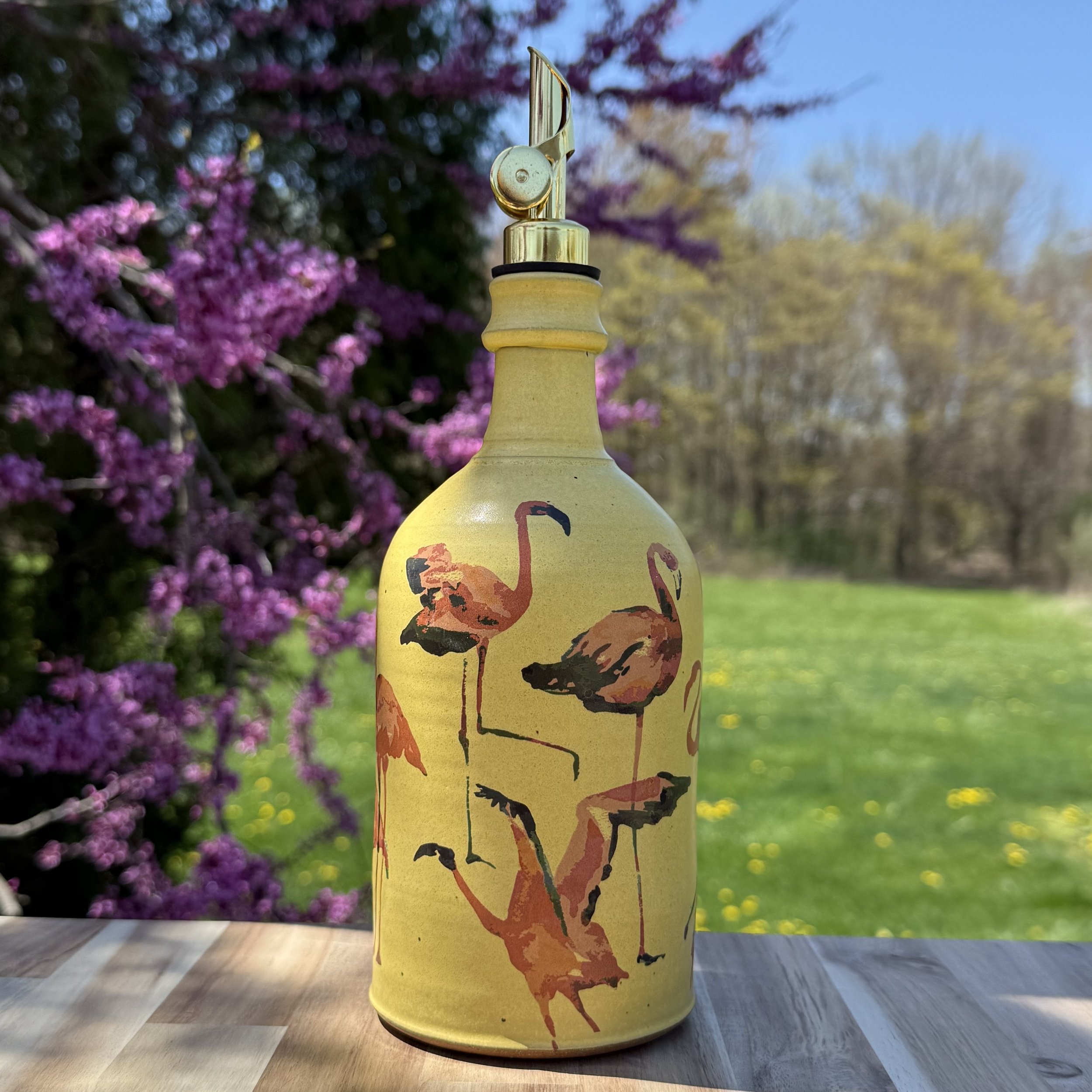 Oil Cruet | Flamingos!