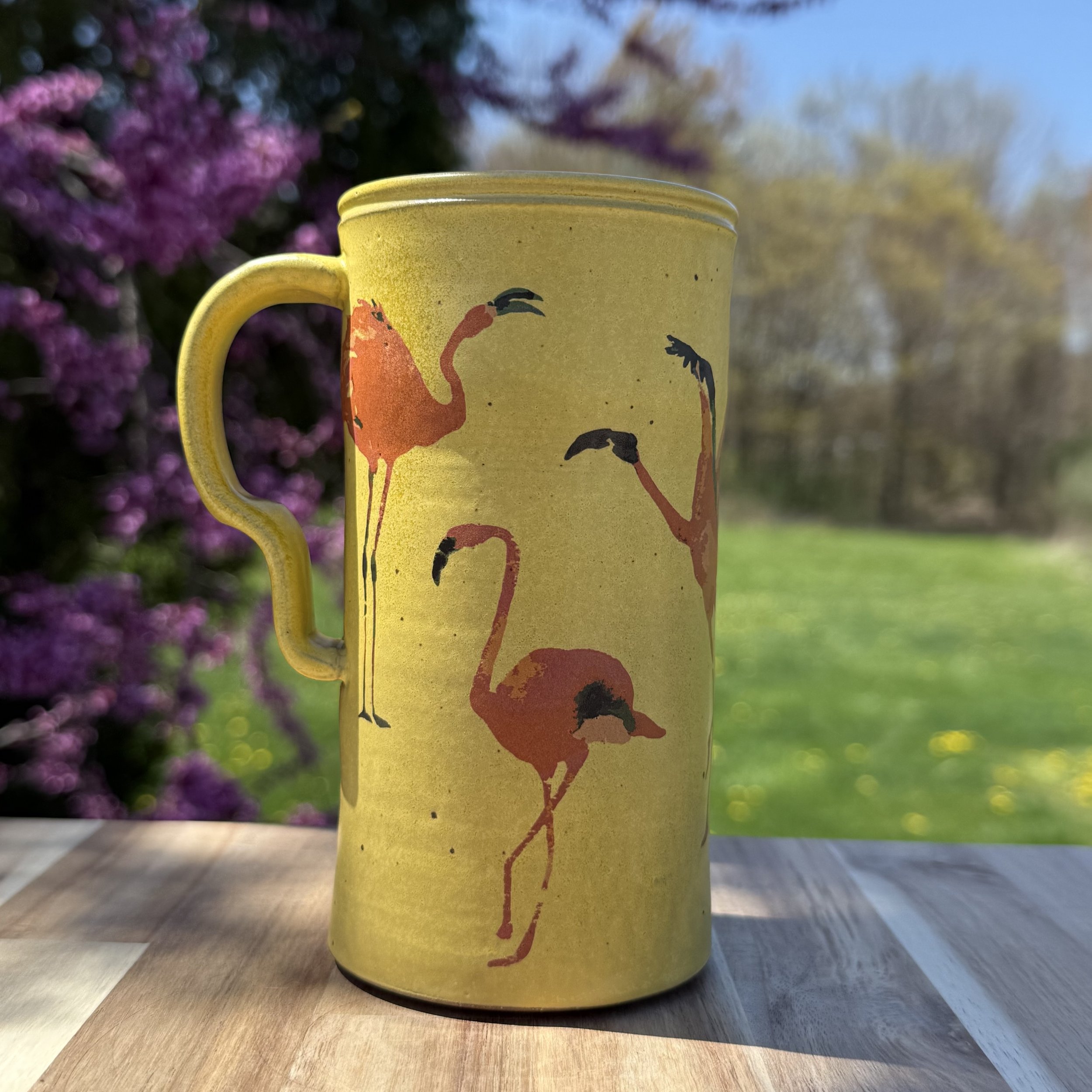 Tall Camp Mug | Flamingos!