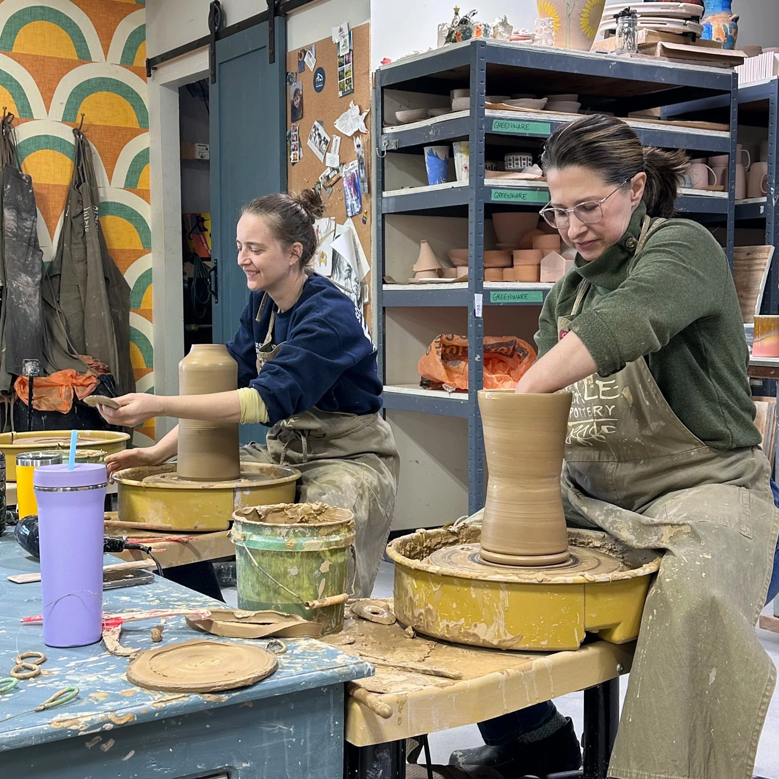 Katie Clark and Erin Swanson - members at Beale Pottery