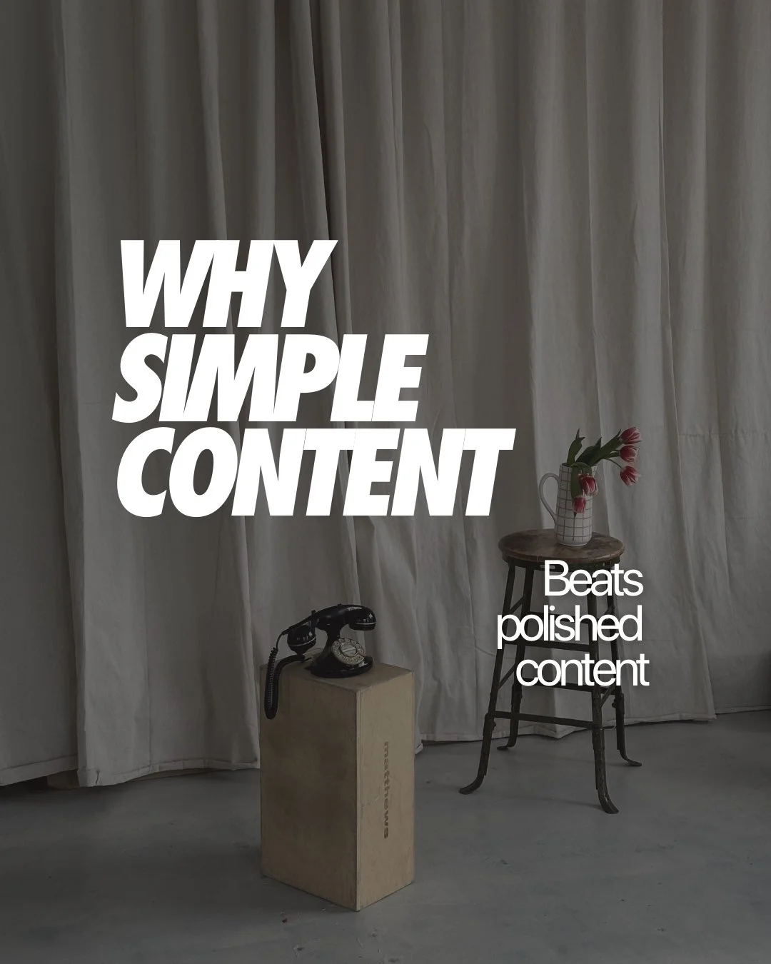 You know what's performing better than that perfectly polished carousel you spent 6 hours on? The screenshot of your notes app with a half-baked idea.

People are over perfection and want what feels real.

Simple isn&rsquo;t lazy. It&rsquo;s smart.

