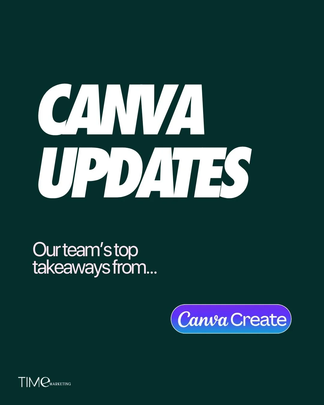 Canva just dropped some major updates and we broke down the ones that actually matter 👀

It&rsquo;s not just a design tool anymore. Swipe through to see what the TIME team is fired up about, then head to our latest blog for the full breakdown. 👉

C
