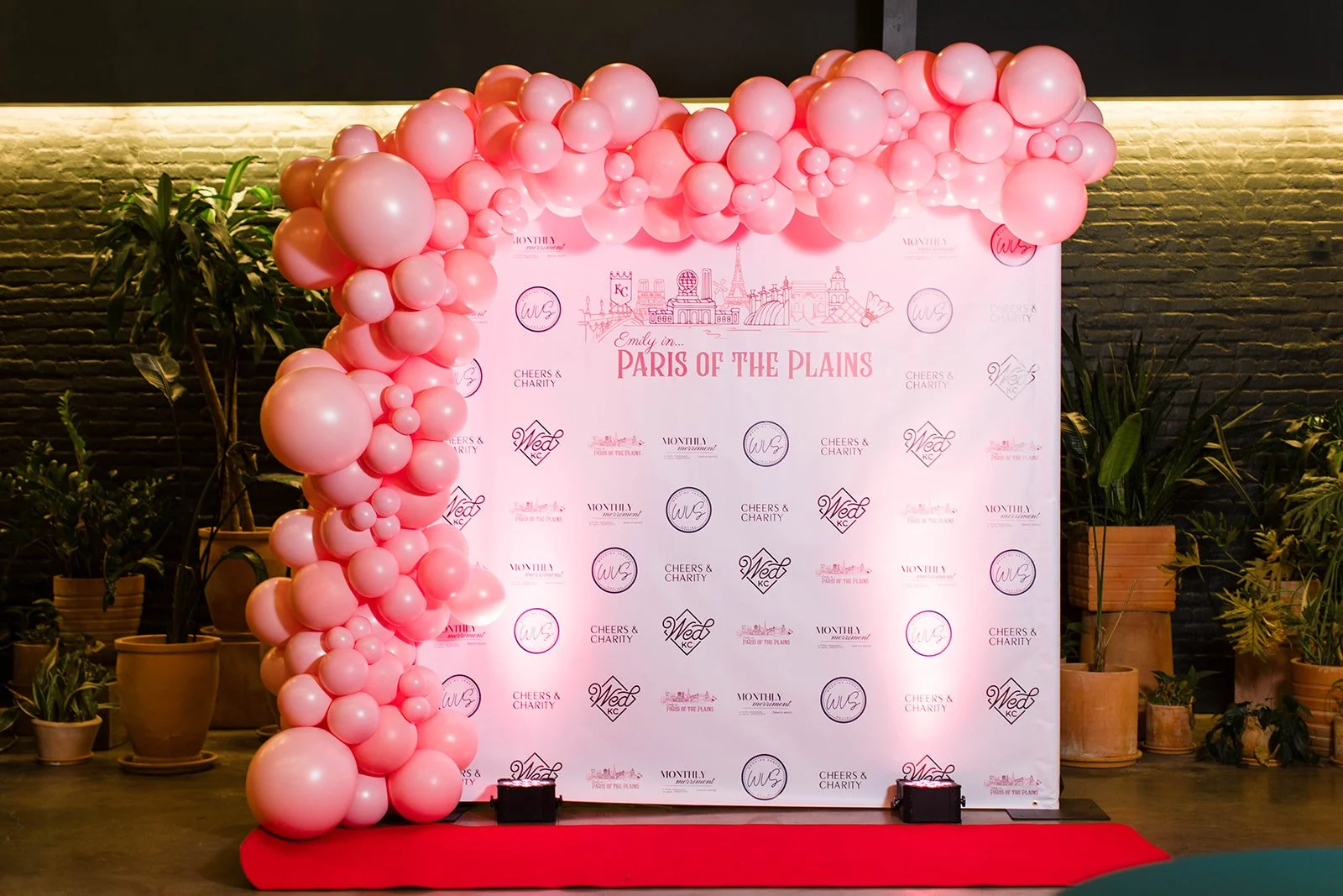 Custom Step-and-Repeat Backdrop: Cheers and Charity Fundraising Event in Kansas City