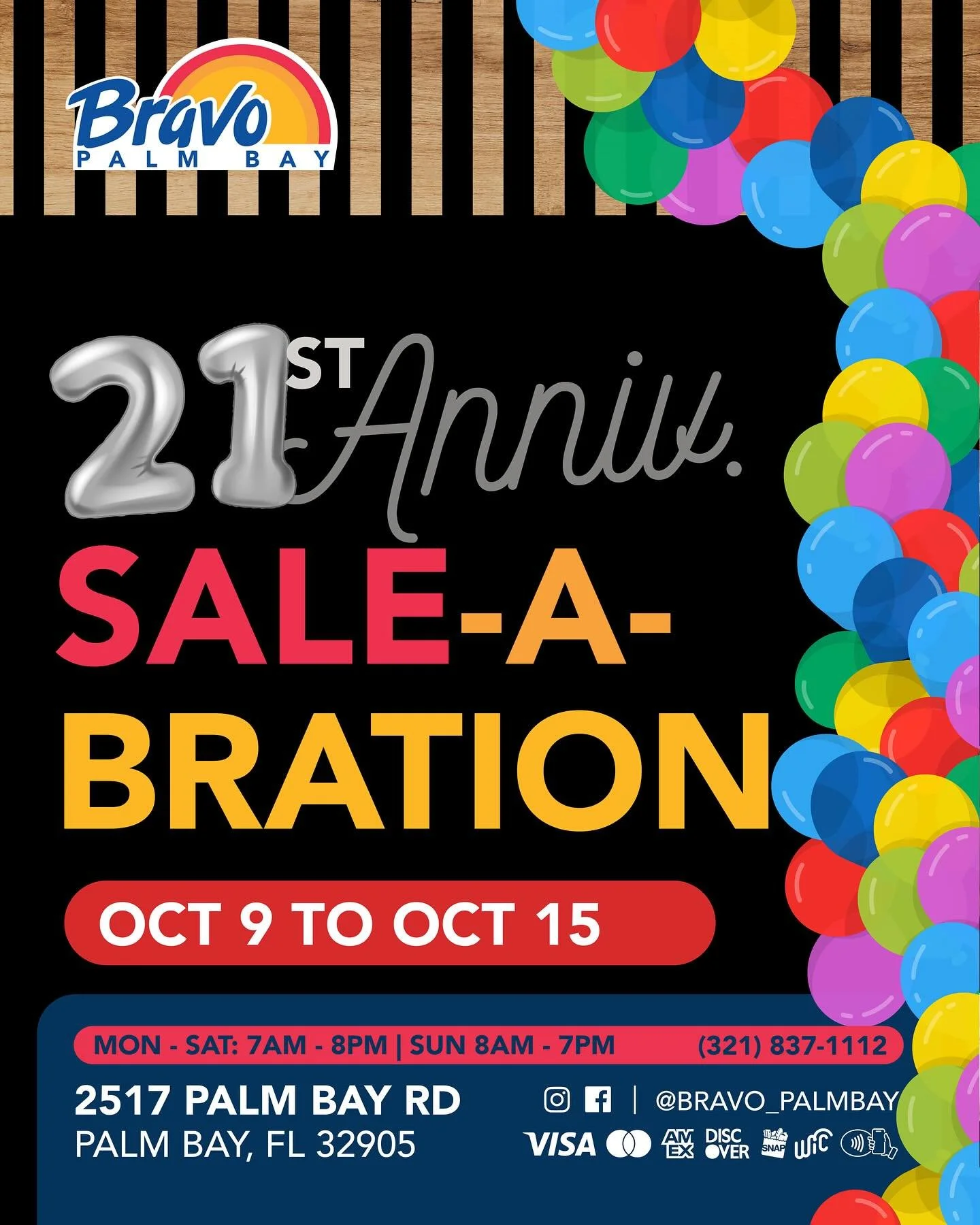 21st ANNIVERSARY SALE-A-BRATION 🎉🎉
This is the last week of our Anniversary Sale-a-bration, pass by our store to score some amazing deals you cannot miss!

🛒🛒🛒🛒🛒🛒🛒

21o VENTA-CELEBRACION DE ANIVERSARIO 🎉🎉
Esta es la &uacute;ltima semana de
