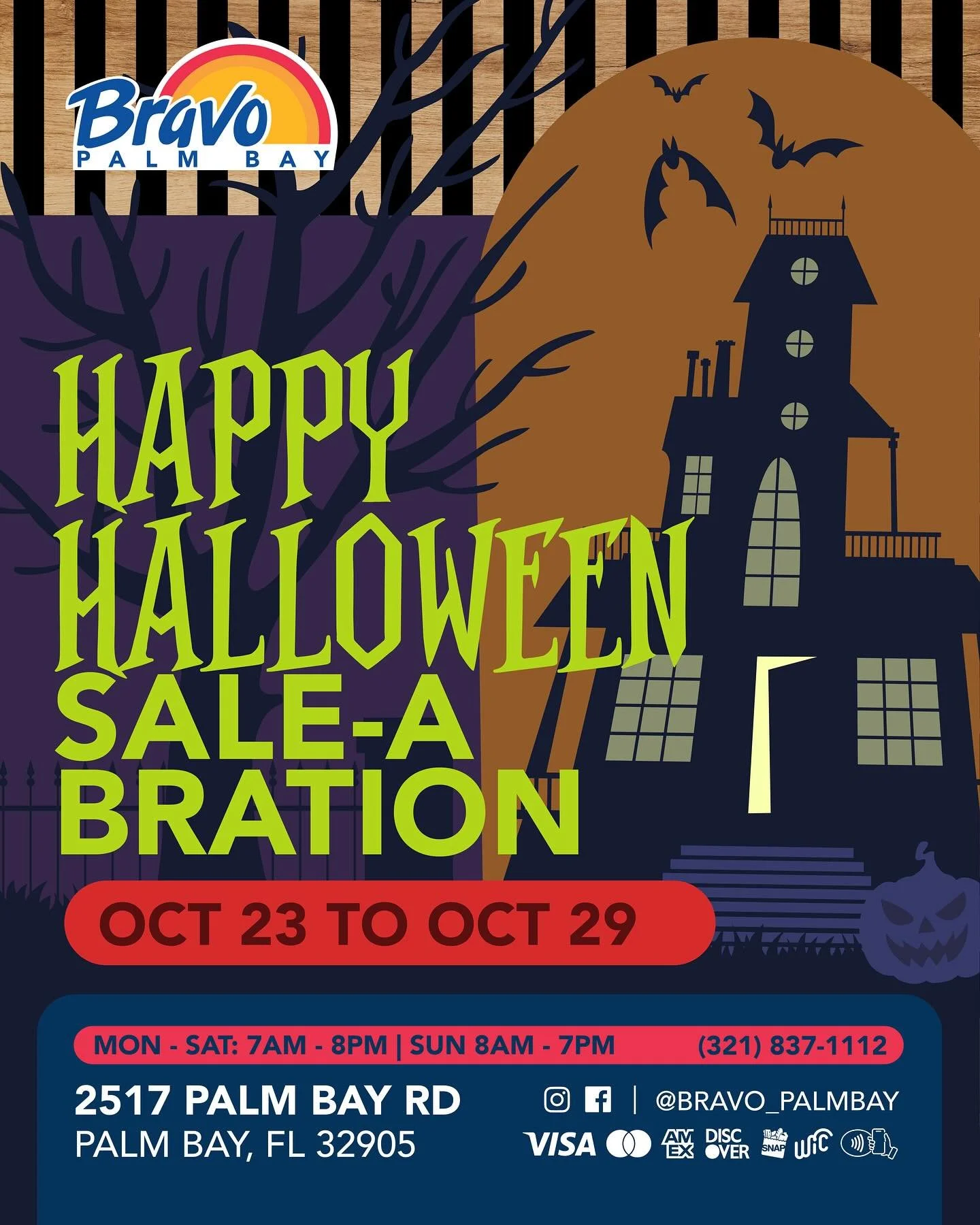 HAPPY HALLOWEEN SALE-A-BRATION 🎃👻
It is the spookiest week of the year with some amazing deals that no one can&rsquo;t beat, pass by our store to grab them before they disappear.

🛒🛒🛒🛒🛒🛒🛒

VENTA-CELEBRACION DE HALLOWEEN 🎃👻
Es la semana m&a