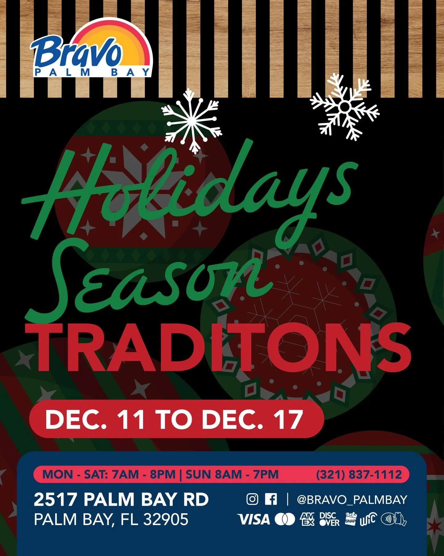 🎁 HOLIDAYS SEASON TRADITIONS🎄
Let&rsquo;s get together and pick up your favorite holiday essentials&mdash;the things that make your traditions special! Swing by our store before they&rsquo;re all gone.

🛒🛒🛒🛒🛒🛒🛒

🎁 TRADICIONES DE TEMPORADA N
