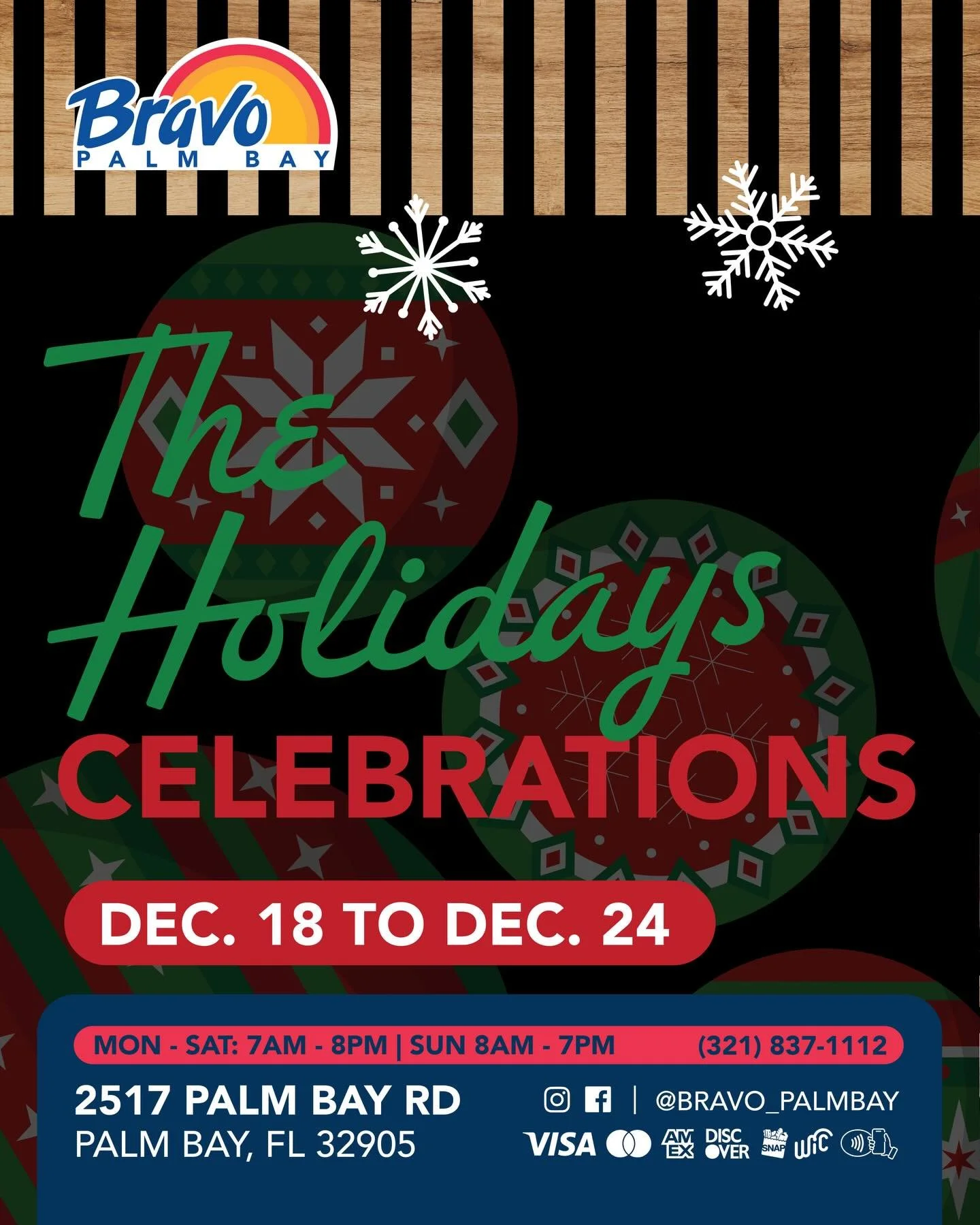 🎁 THE HOLIDAYS CELEBRATIONS🎄
Come &amp; celebrate the holidays with amazing deals for your last minute essentials to celebrate with loved ones.

🛒🛒🛒🛒🛒🛒🛒

🎁 LAS CELEBRACIONES NAVIDE&Ntilde;AS🎄
Ven y celebra las fiestas con ofertas incre&iac