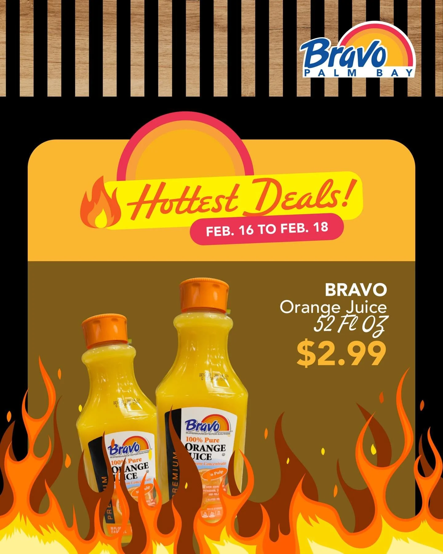 HOTTEST DEAL 🔥
It&rsquo;s a limited time hot deal you cannot find anywhere, pass by to grab yours.

From Feb. 16th to Feb. 18th

📍2517 Palm Bay Road NE, Palm Bay FL
☎️ (321) 837-1112

🛒🛒🛒🛒🛒🛒🛒

OFERTA SUPER CALIENTE 🔥 
Es una oferta caliente