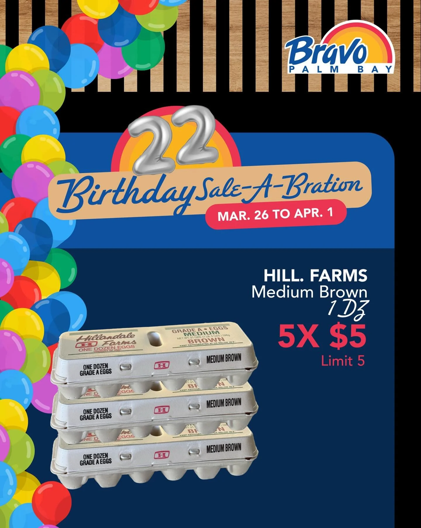 22ND BIRTHDAY SALE-A-BRATION 🎉
The celebration keeps going, pass by our store to grab some of this special deal before is gone.
From Mar. 26th to Apr. 1st.

🛒🛒🛒🛒🛒🛒🛒

22&ordm; VENTA-CELEBRACION DE CUMPLEA&Ntilde;OS 🎉
La celebraci&oacute;n con