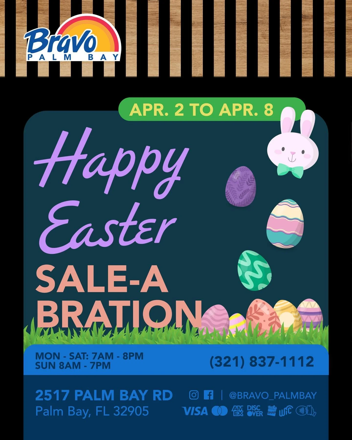 HAPPY EASTER SALE-A-BRATION 🐰🌸
It&rsquo;s time to grab all the essentials for your Ester Celebration, pass by our store to collect for favorite essentials to enjoy either loved ones.
From Apr. 2nd to Apr. 8th.

🛒🛒🛒🛒🛒🛒🛒

22&ordm; VENTA-CELEBR