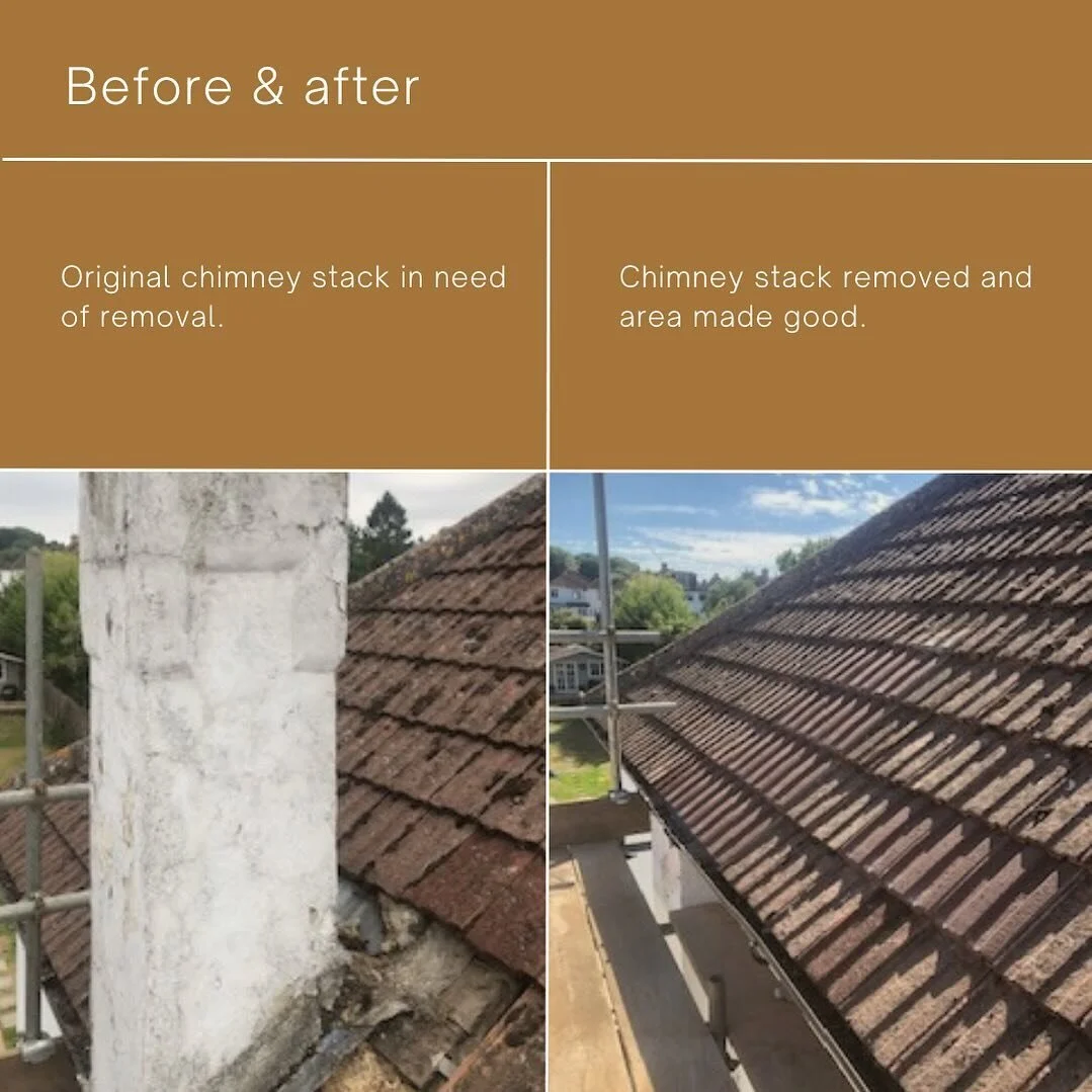Before and after example of work, the client wanted the chimney stack removed at their property. 🏠 

Kimber and Son Roofing are vastly experienced in all types of roofing services. ✨✨

Visit our website to see more examples of our work, link in bio 