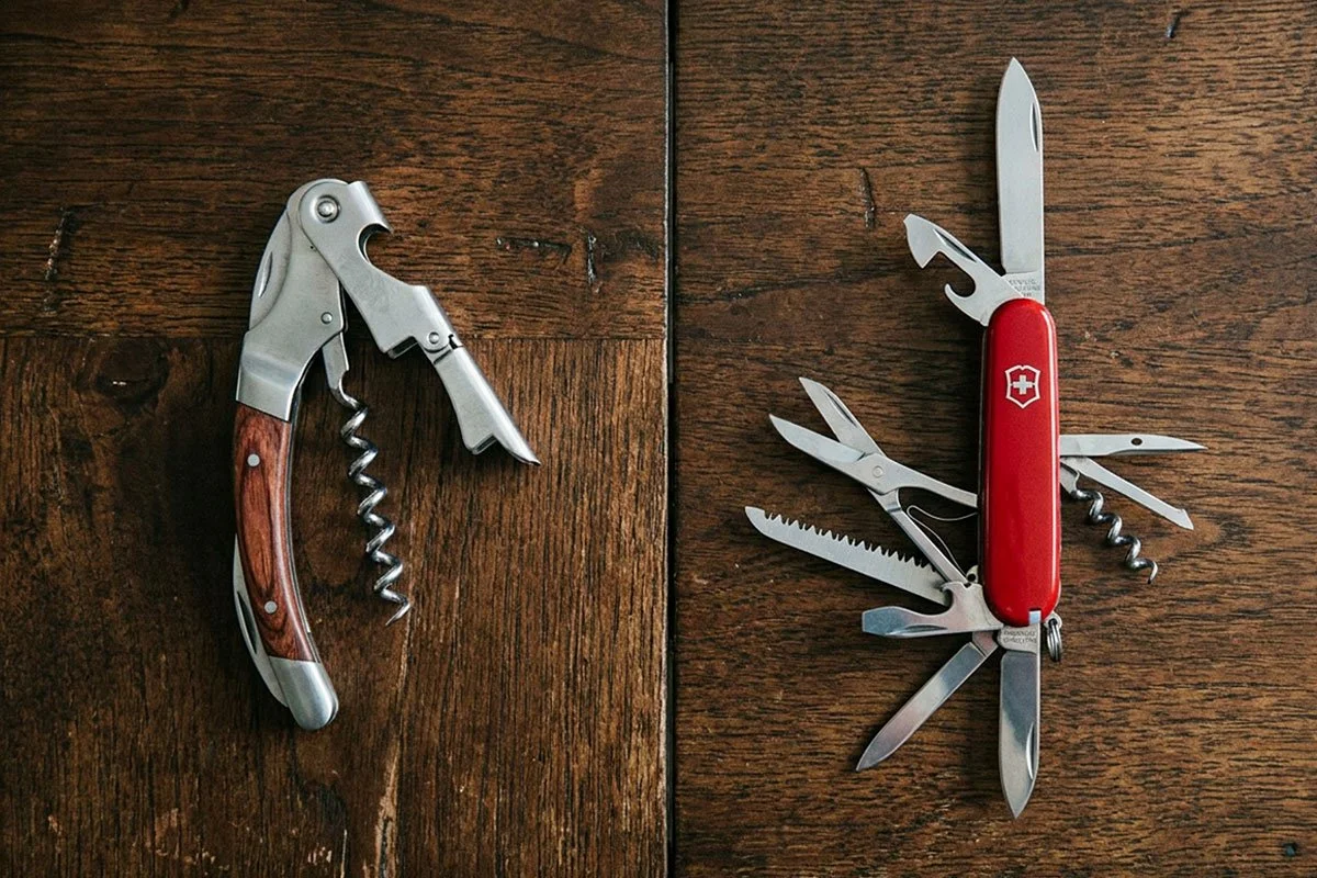 Sommelier opener vs swiss army knife.