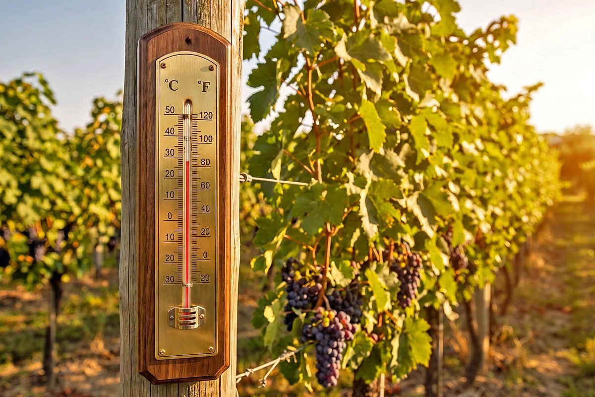 Thermometer at a winery.