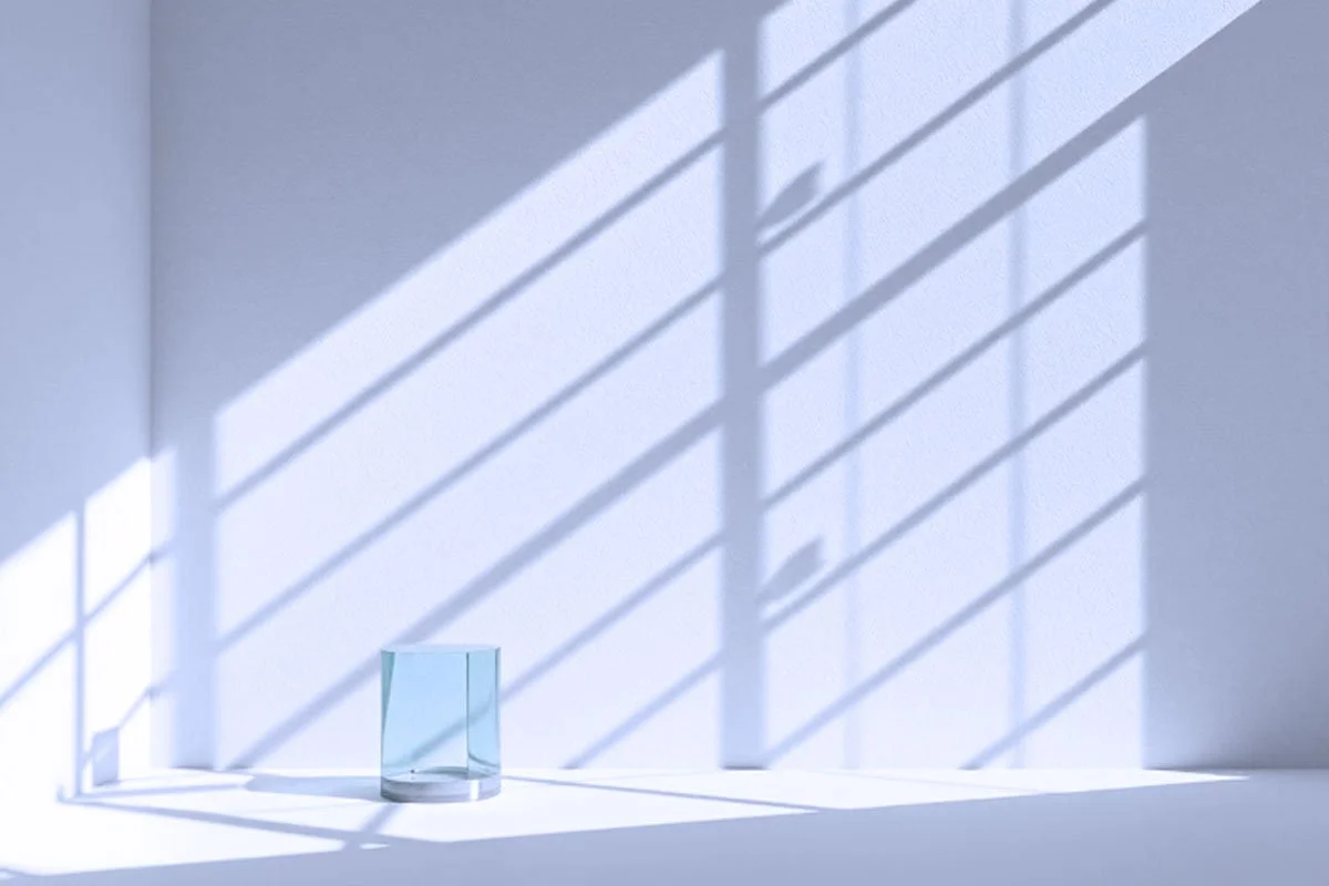 shadows in a minimal upscale studio