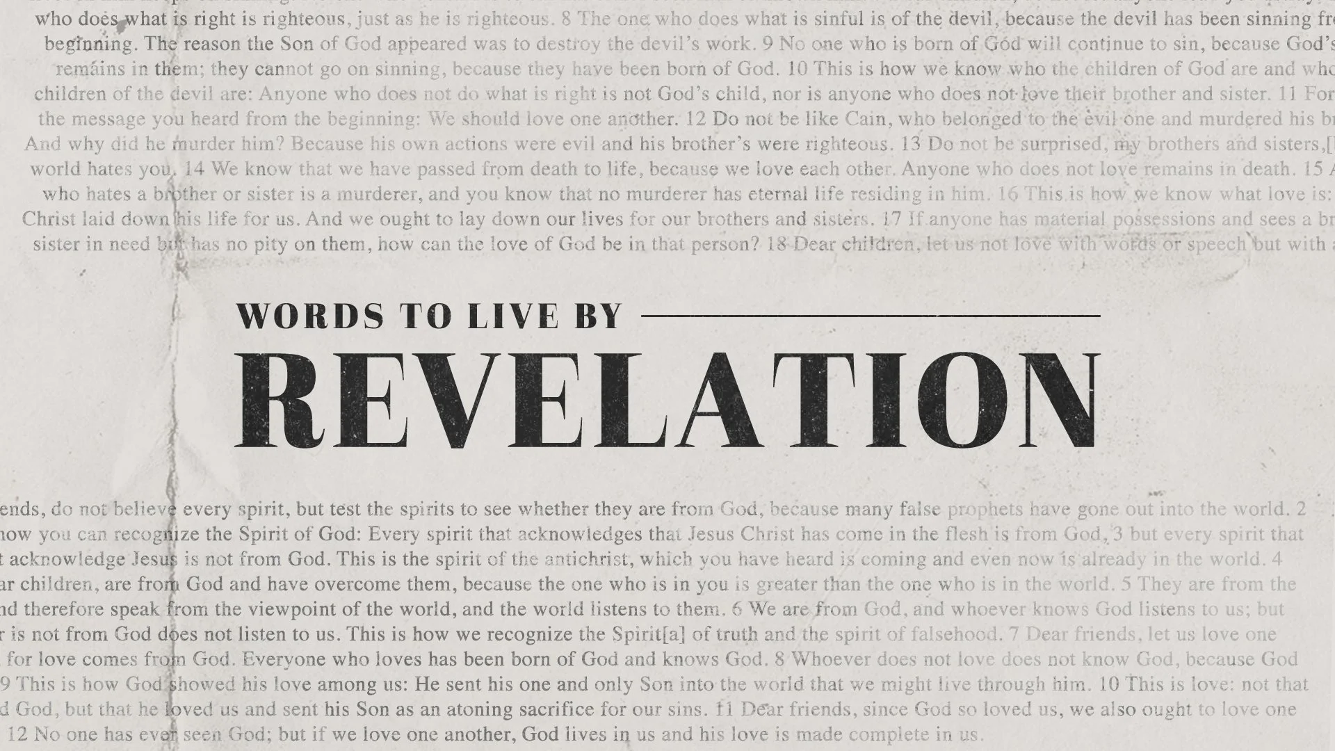 Words To Live By - Revelation