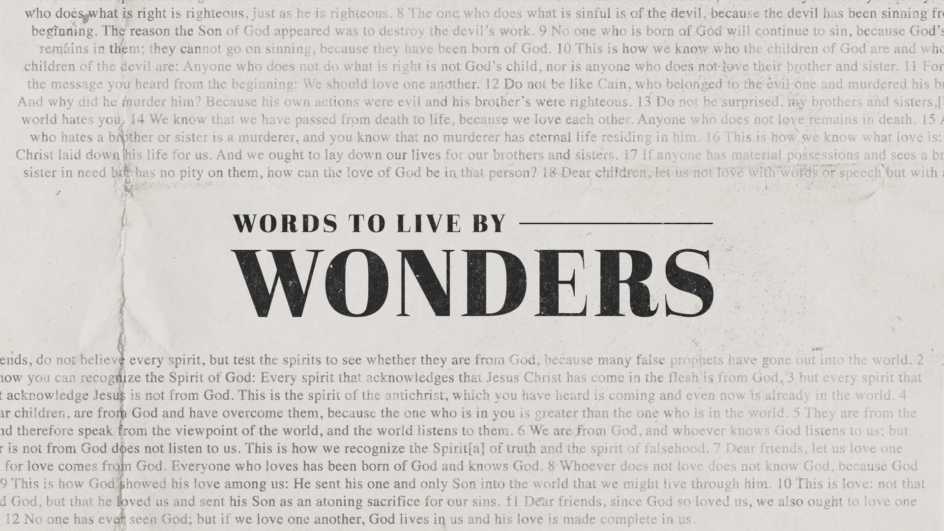 Words To Live By - Wonders