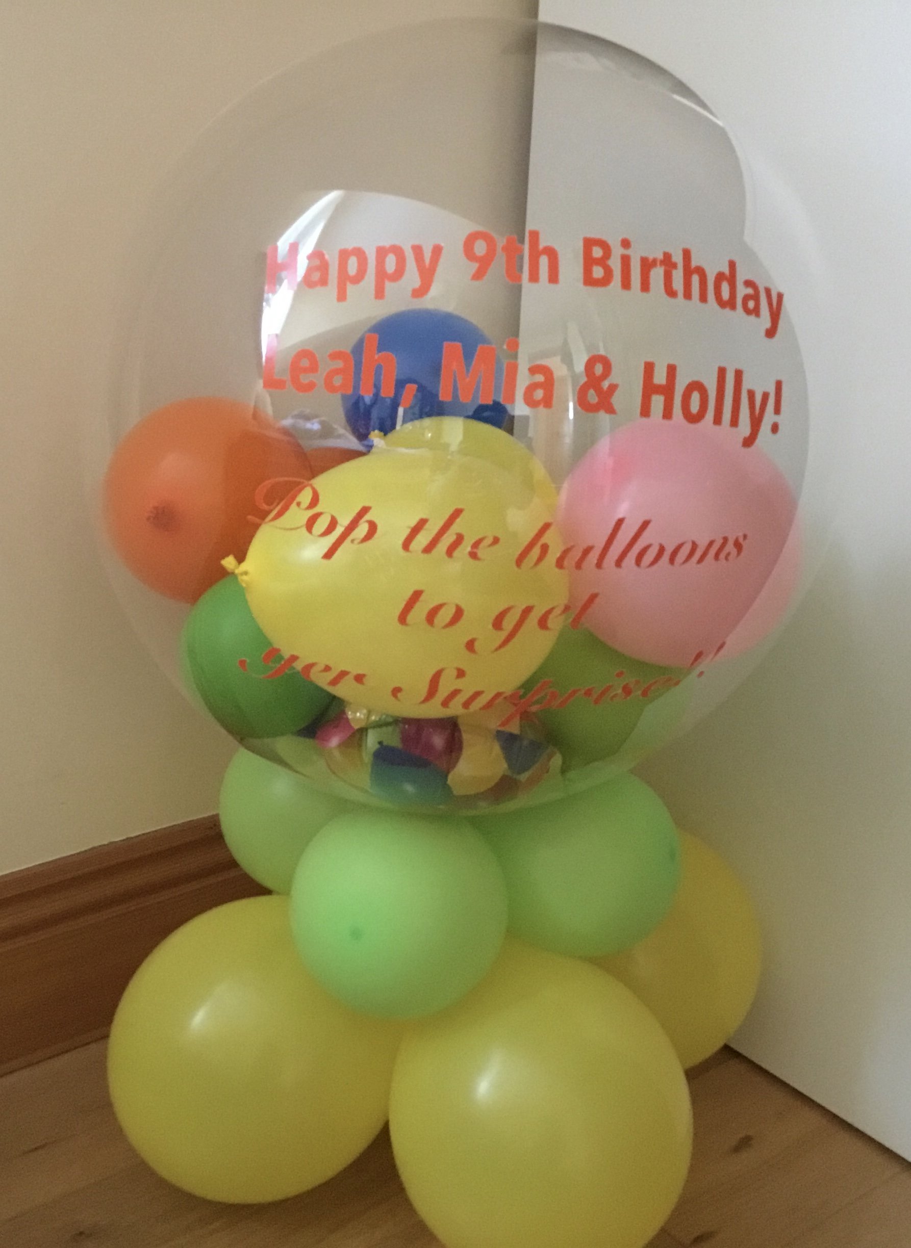 ITEM #6
€26
Personalised birthday balloon display which contains money inside!!! The amount can vary!
