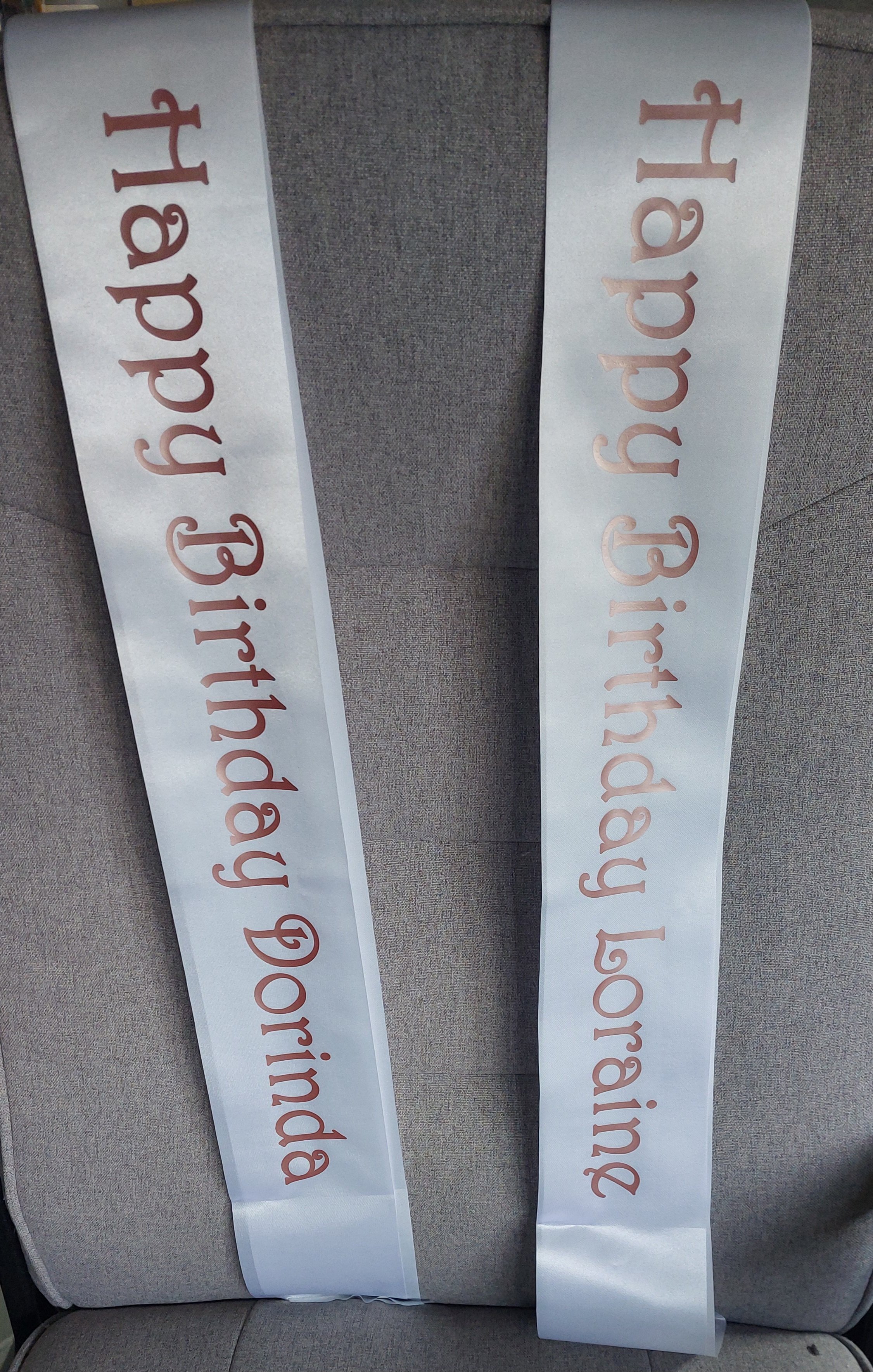 ITEM #113
€8.50 each
Happy Birthday sashes (personalised)