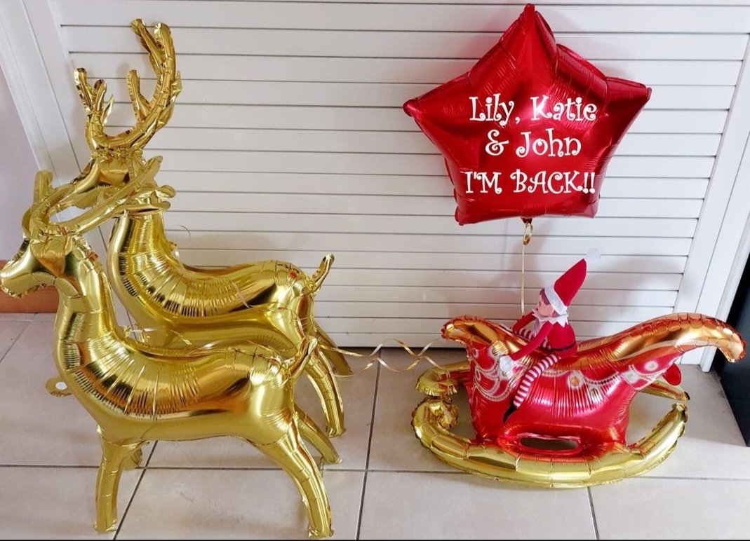 ITEM #6
€28
Personalised elf on the shelf arrival balloons with elf.