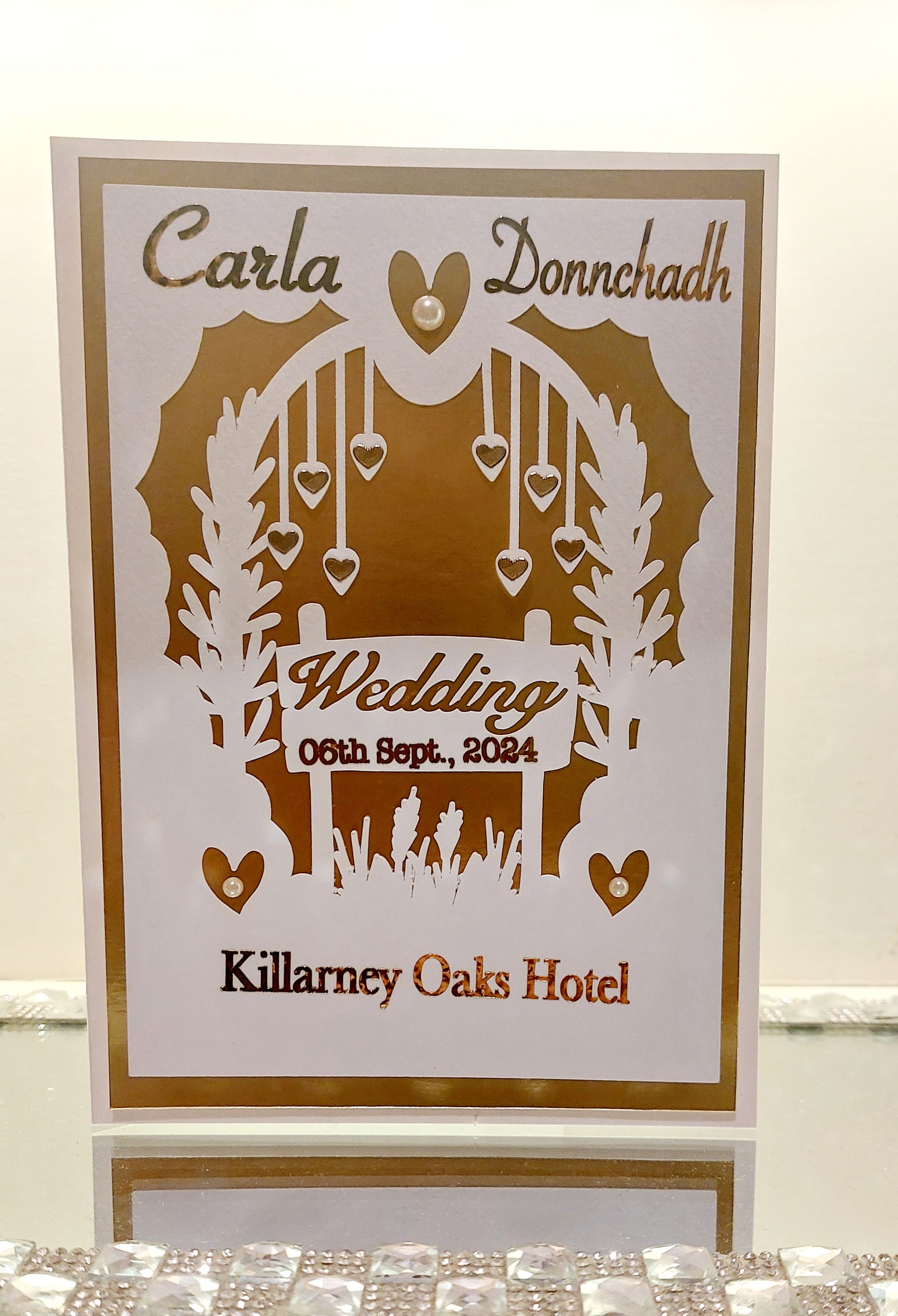 ITEM #5
€8.50
Personalised wedding card with church and wedding date details.