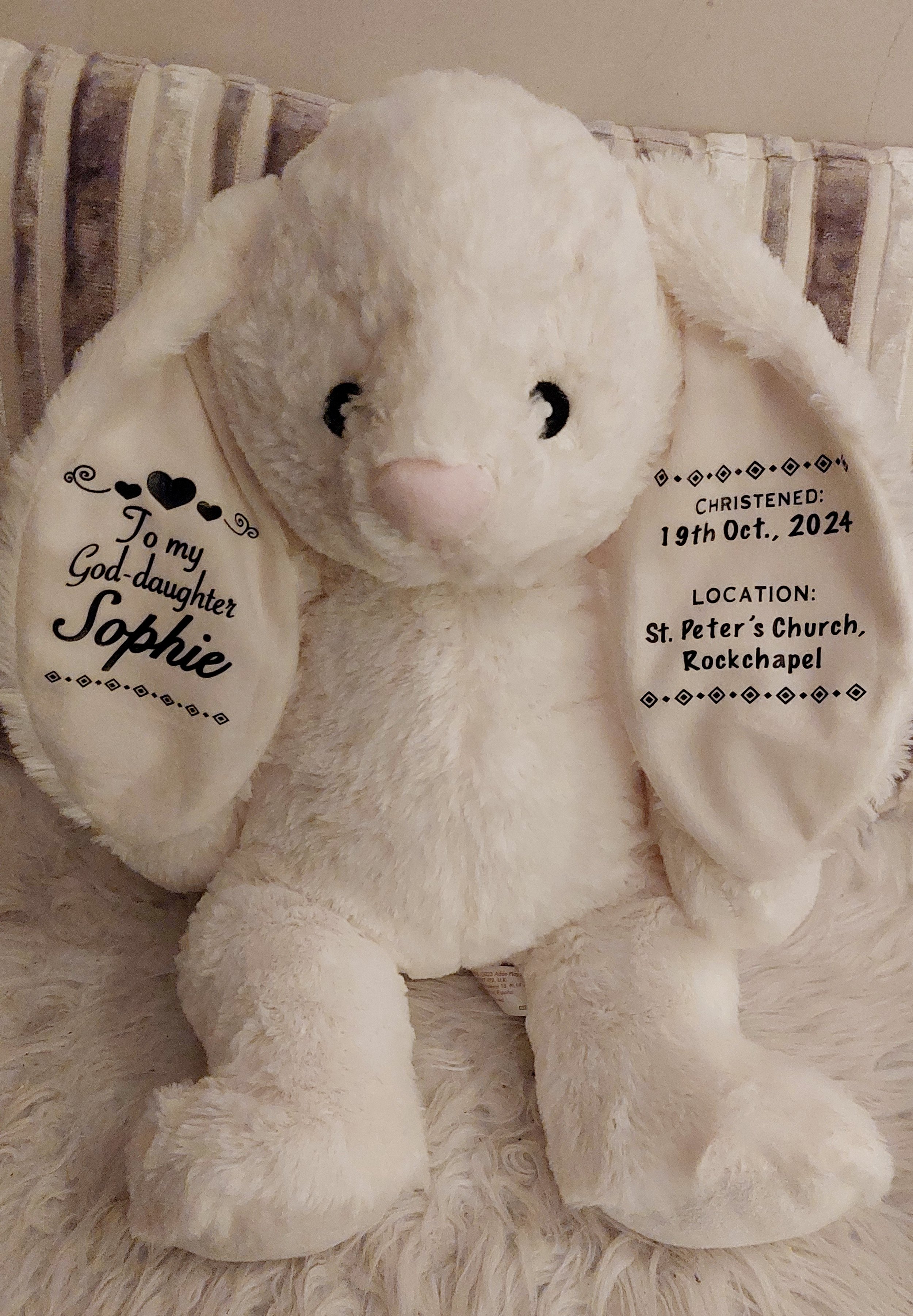 ITEM #37
€24
Personalised bunny teddy.