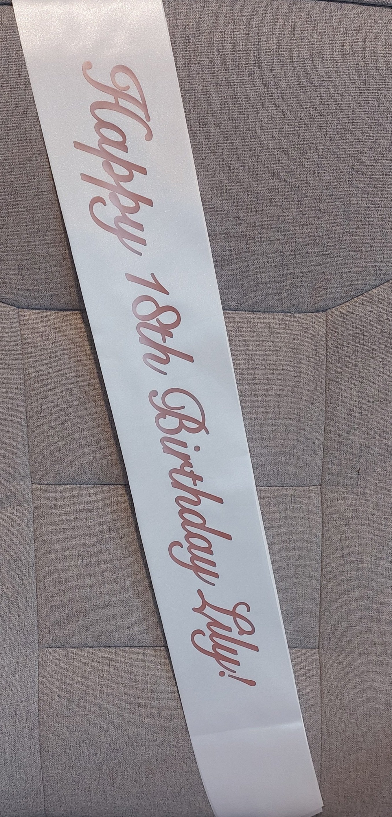 ITEM #111
€8.50
Personalised 18th birthday sash.