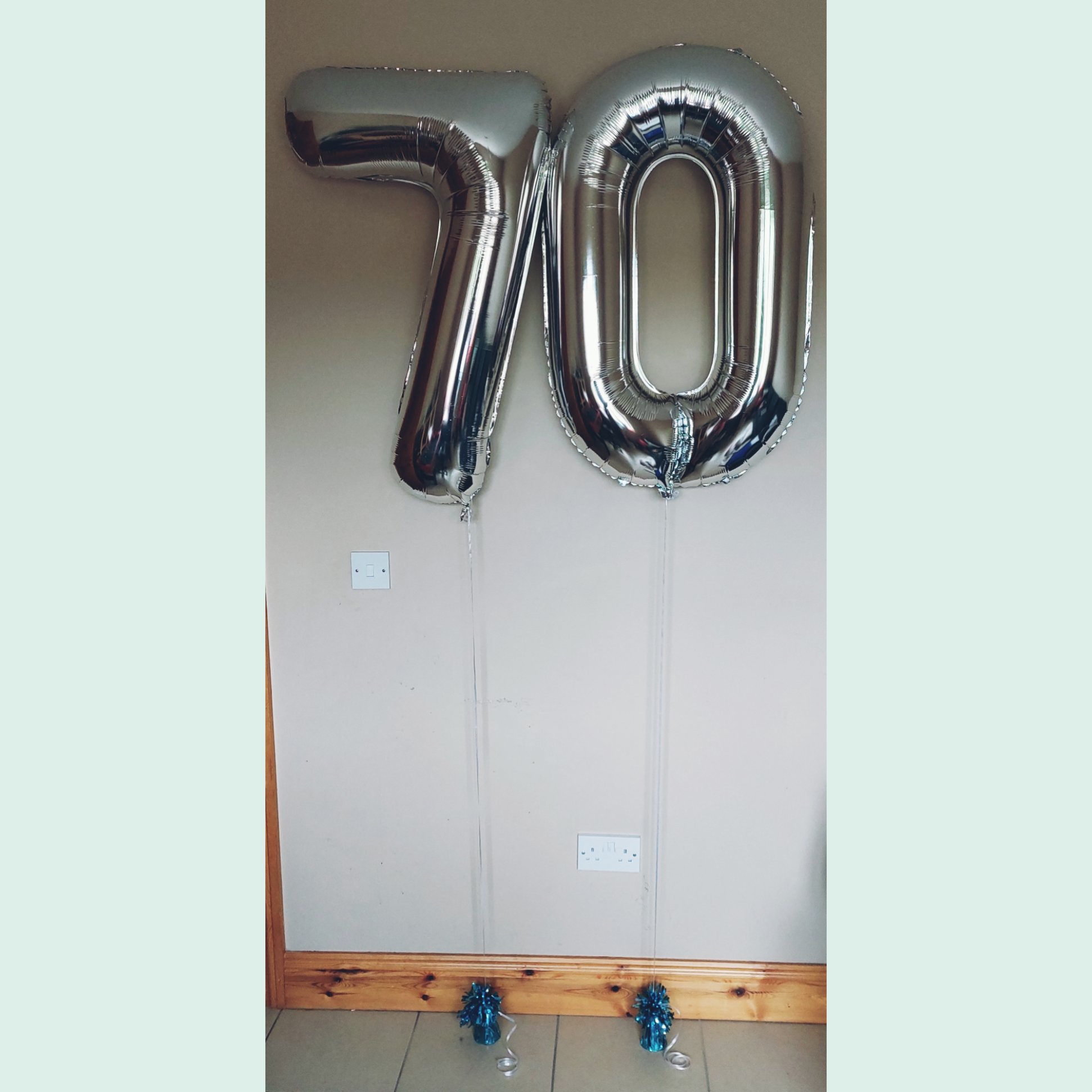 ITEM #59
€12.50 per number balloon.
70th birthday number helium filled balloon.