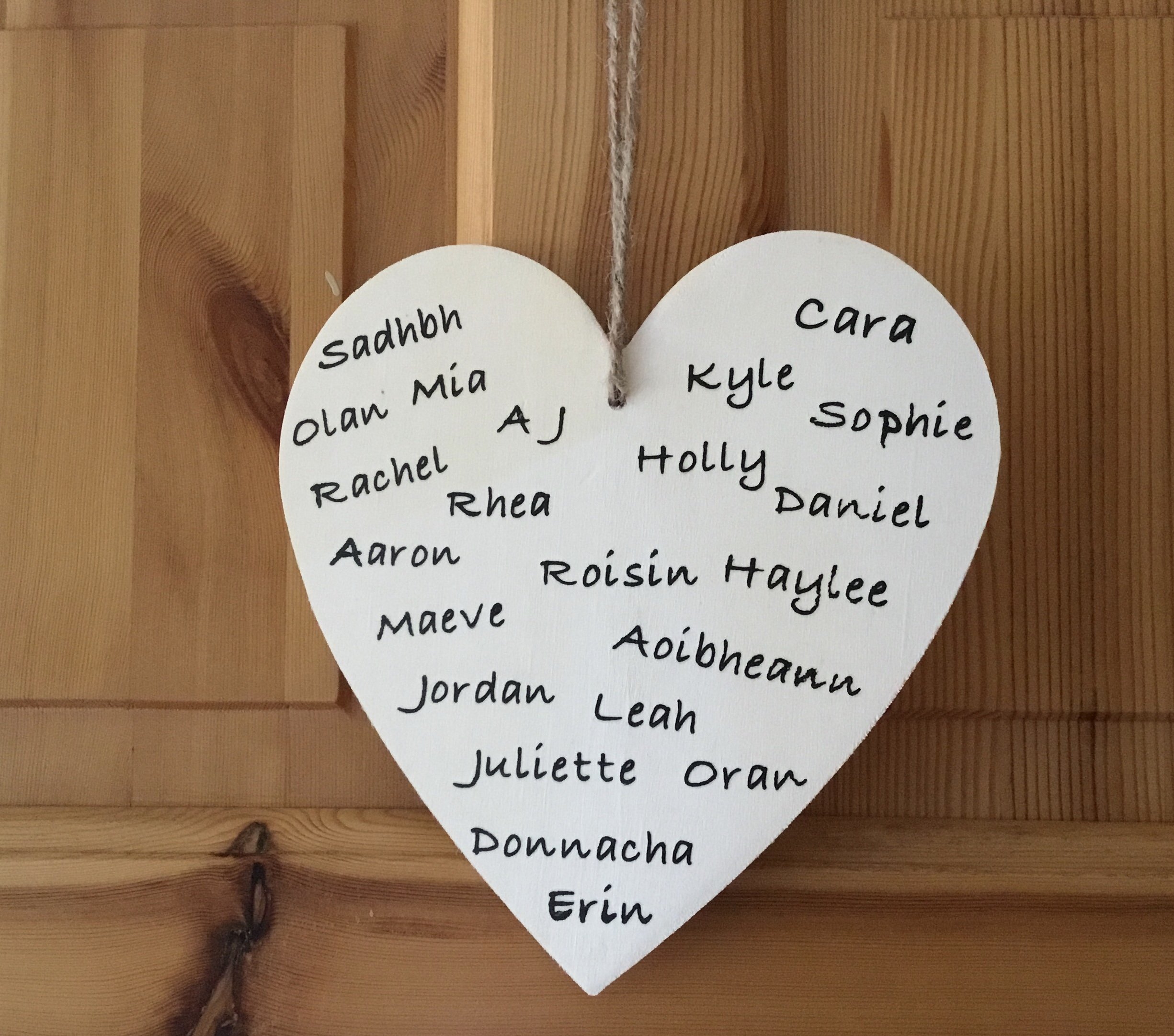 ITEM #29
Names of the pupils of the wooden heart sign of the previous picture.