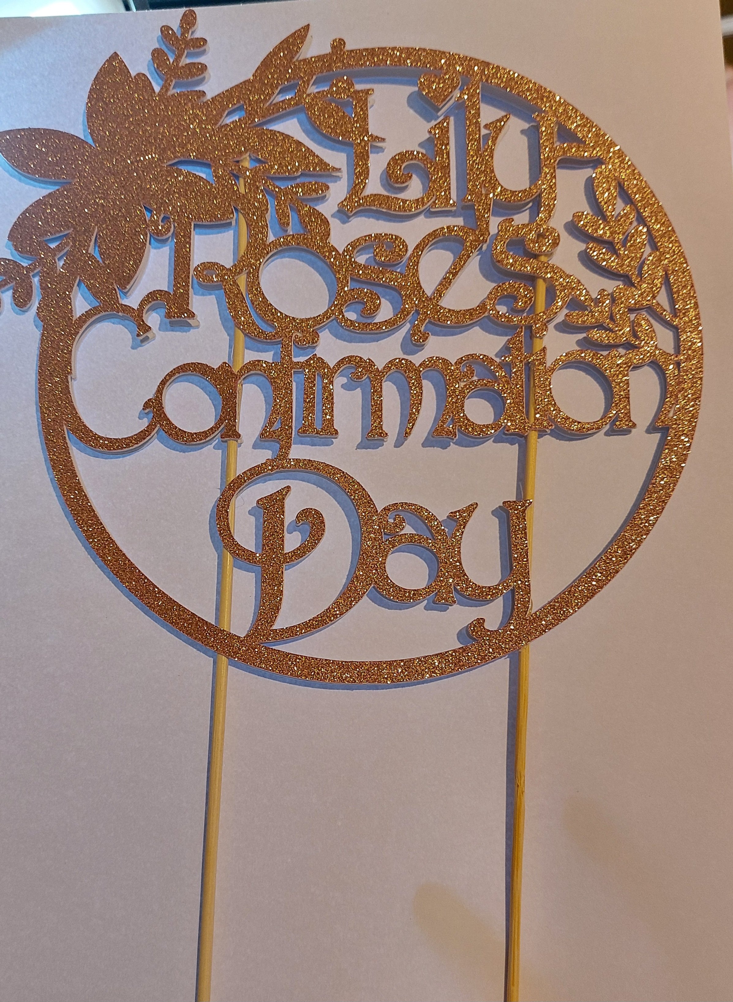 ITEM #6
€10
Personalised Confirmation cake topper (Rose Gold).