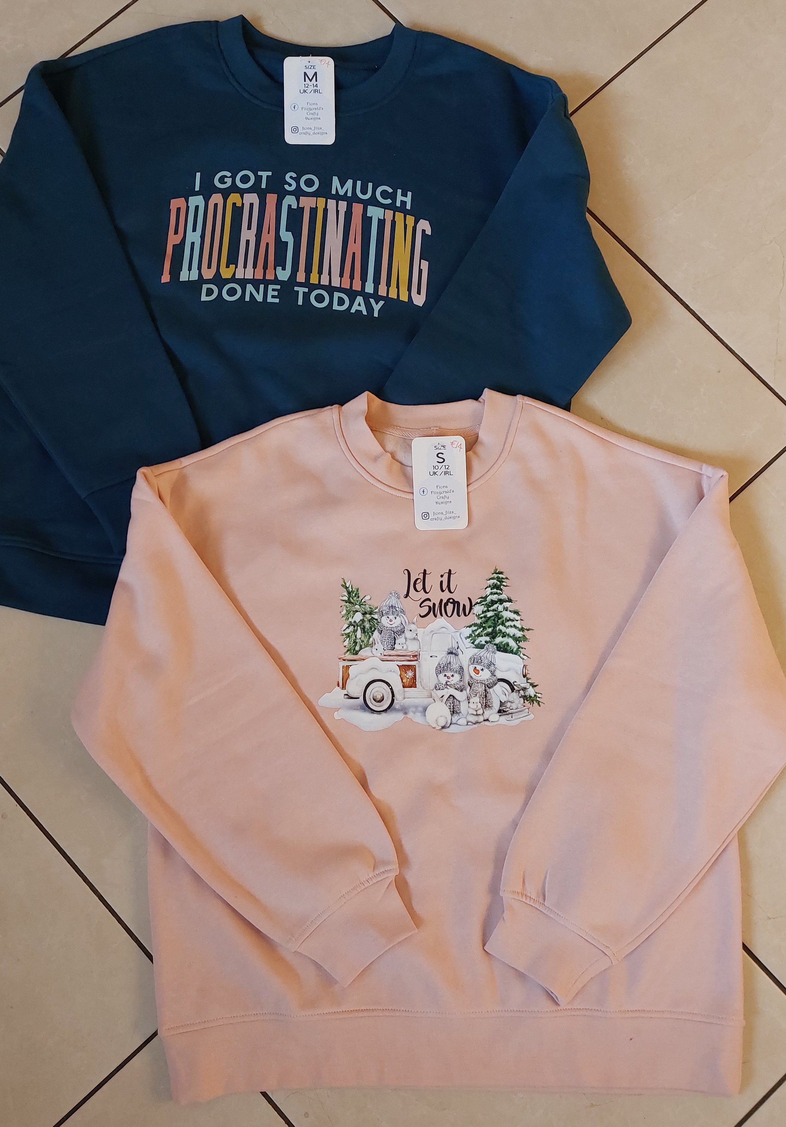 ITEM #13
€22 each
Custom crew neck jumpers.