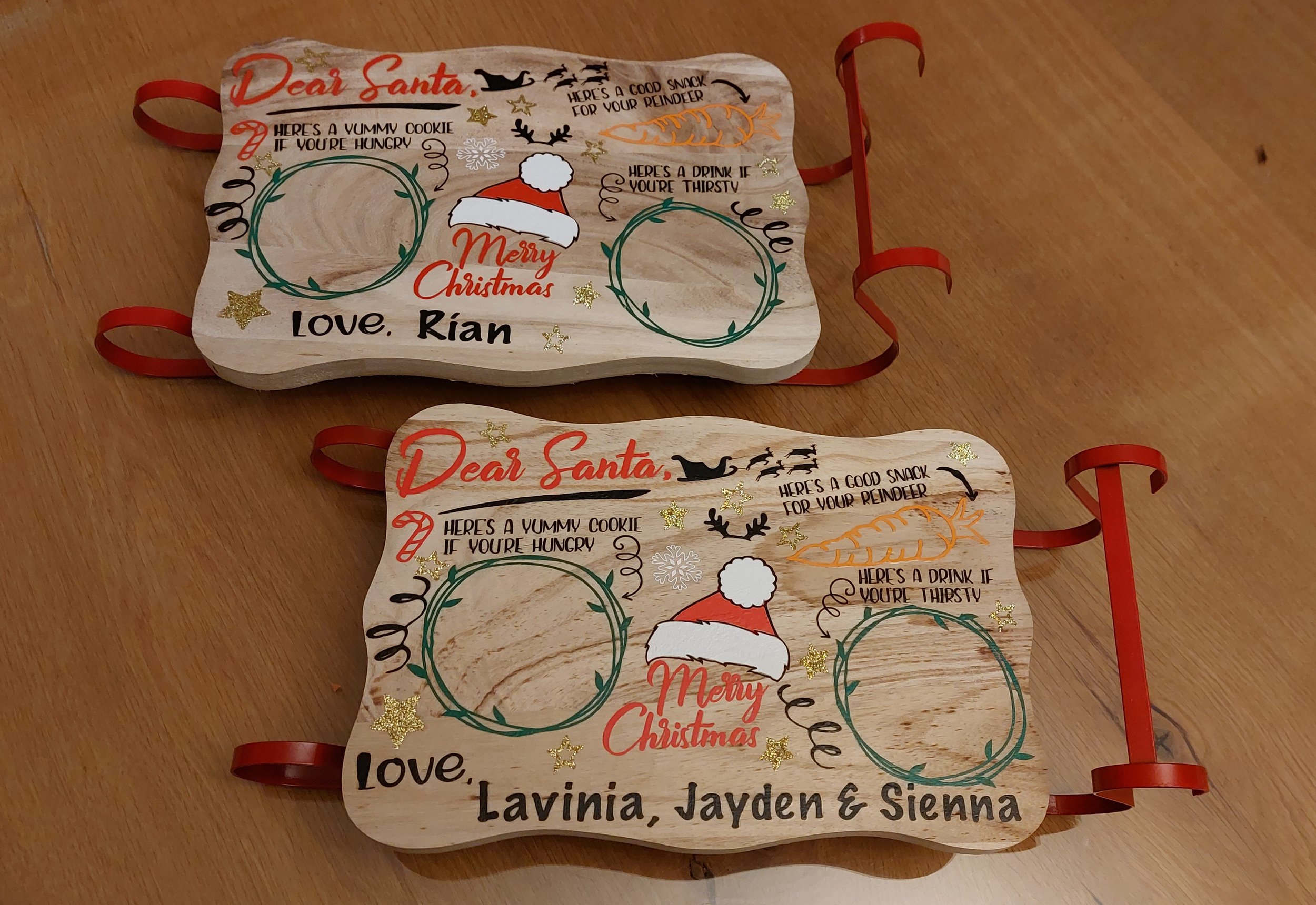 ITEM #42
€20
Personalised Christmas Santa sleigh boards.